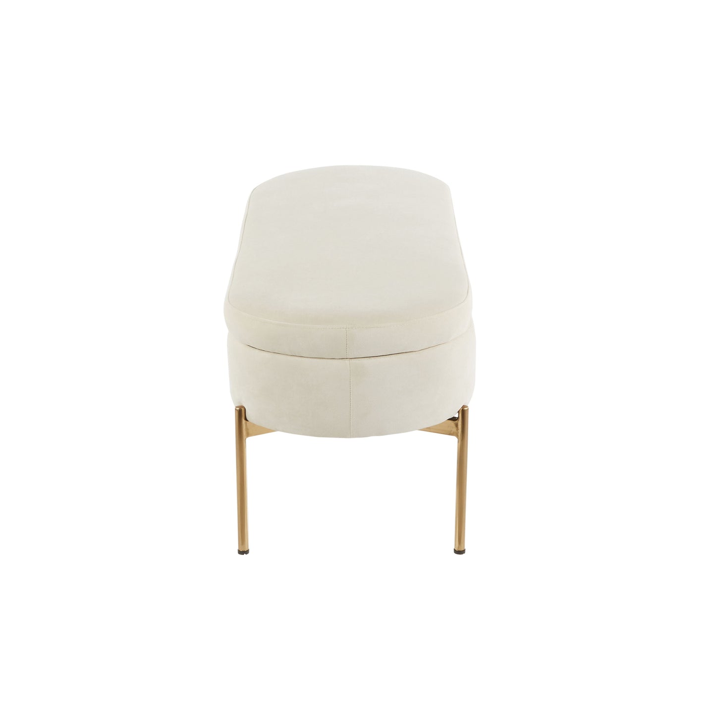 Chloe - Contemporary / Glam Storage Bench - Gold / Cream