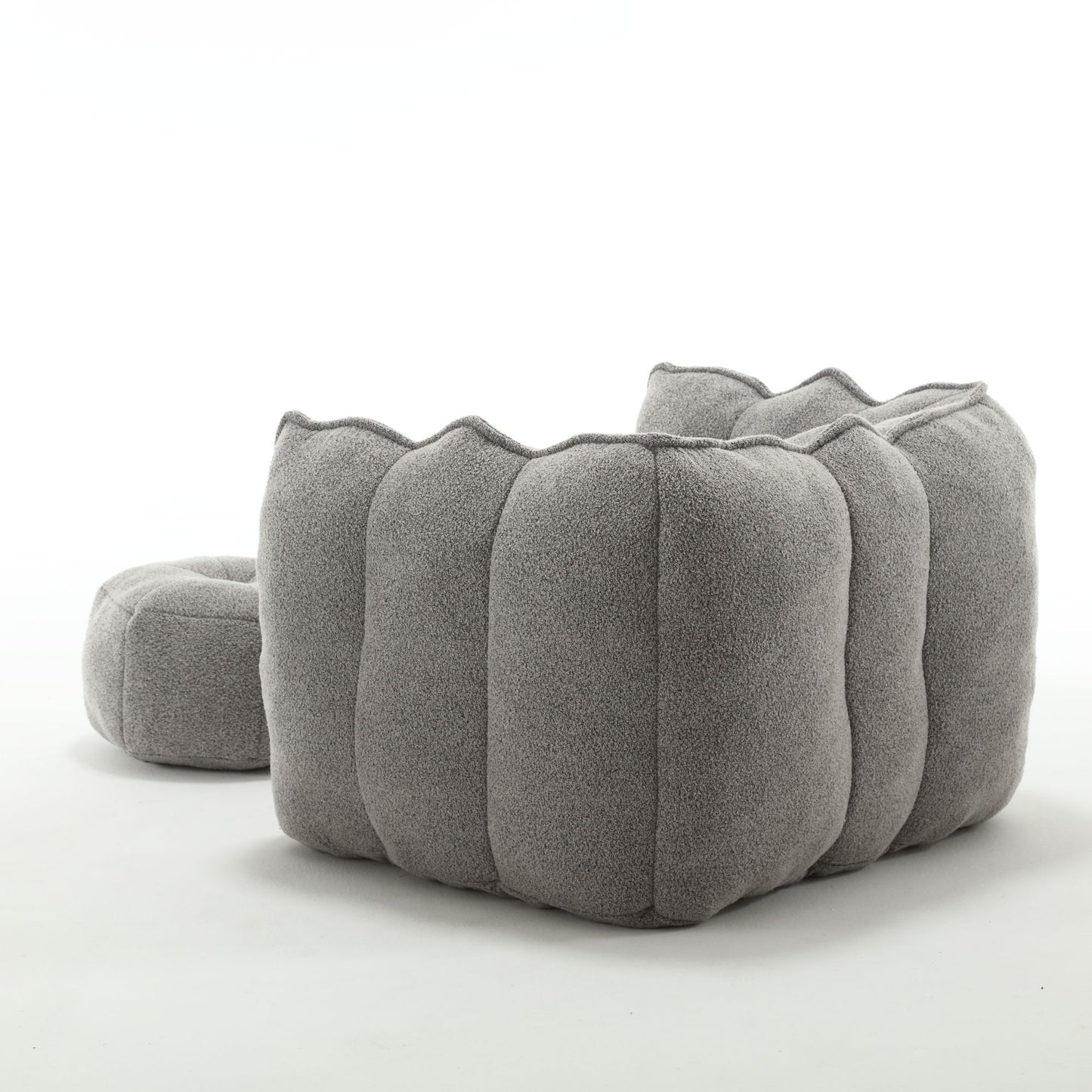 Soft Bean Bag Chair With High Resilient Foam (Chips) - Gray