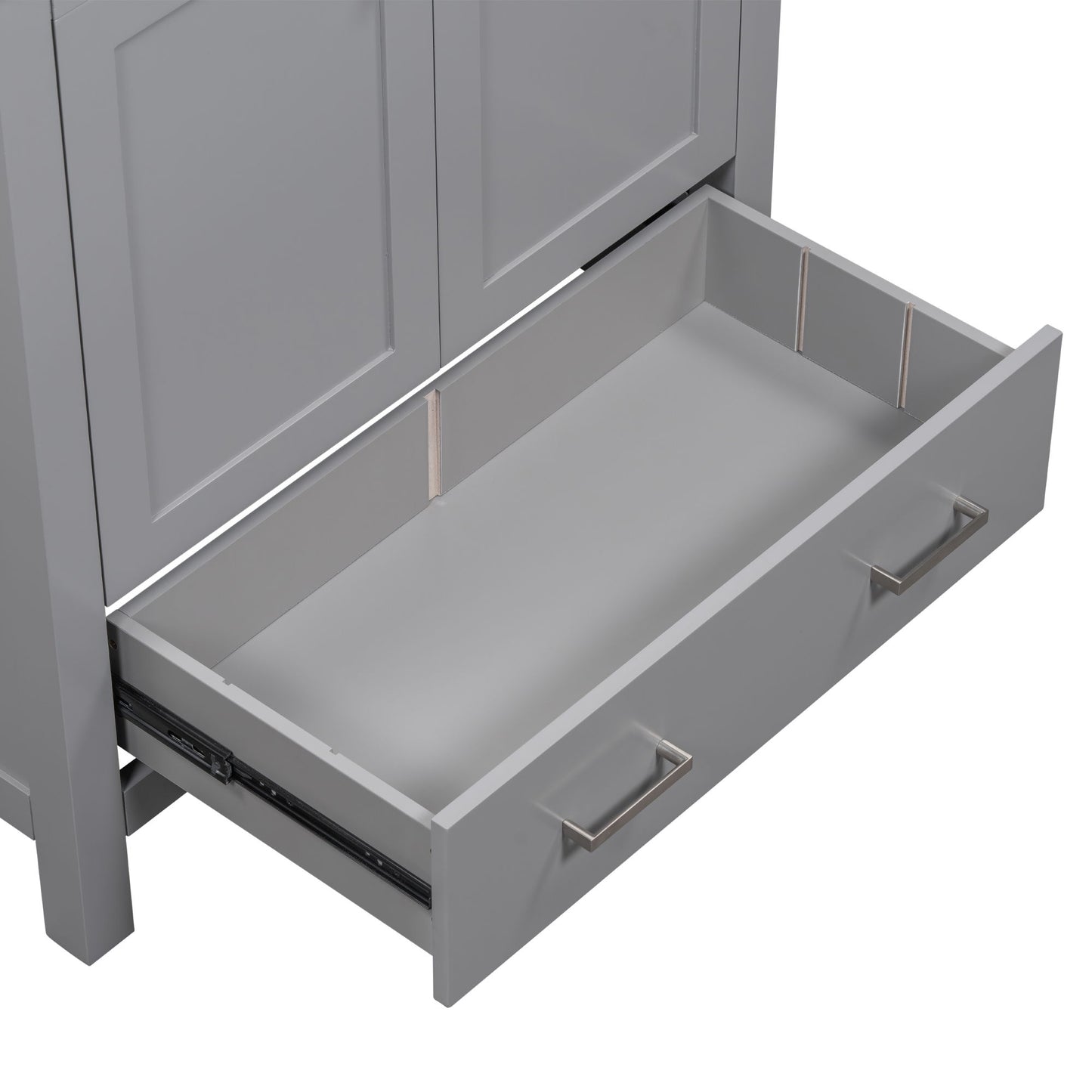 Bathroom Vanity With Single Sink, Combo Cabinet Undermount Sink, Bathroom Storage Cabinet With Two Doors And A Drawer, Soft Closing, Multifunctional Storage, Solid Wood Frame - Gray