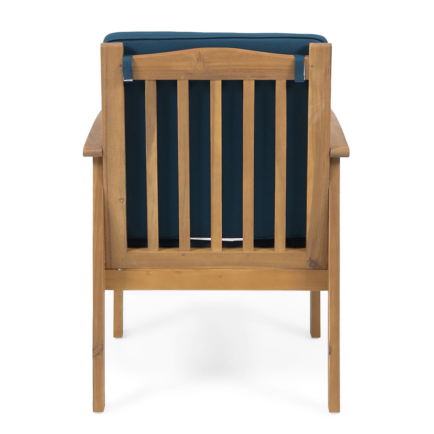 Casa Acacia Wood Club Chair (Set of 2) With Weather Resistant Cushions - Brown / Dark Teal