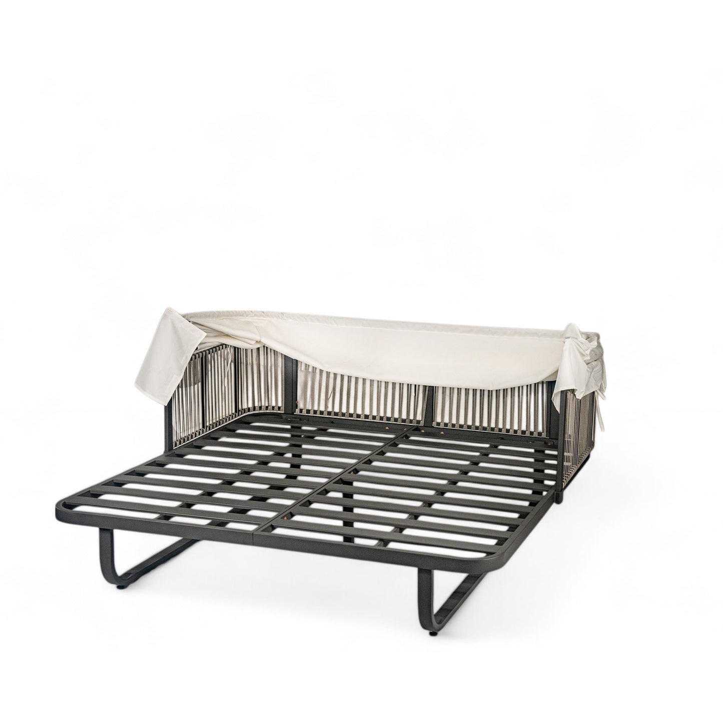 Outdoor Patio Daybed Rattan Daybed Outdoor Sunbed With Detachable Pillows For Patio, Backyard, Pool - Beige