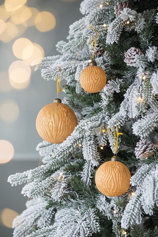 Christmas Ball Ornaments, Glass Decorative Hanging Ball Christmas Tree Ornaments For Holiday Party Decorations (Set of 12) - Gold