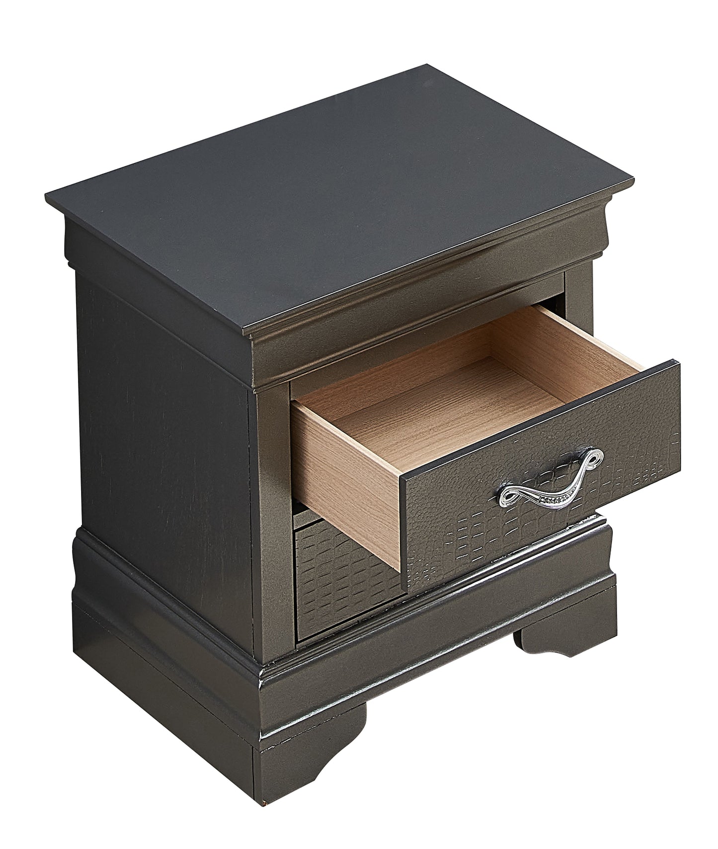 Lorana - Nightstand - Metalic Black