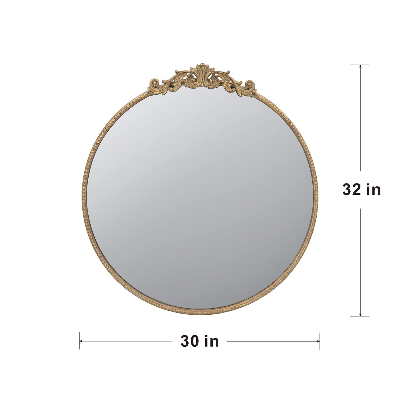 Round Wall Mounted Mirror With Metal Frame For Bathroom Living Room - Gold