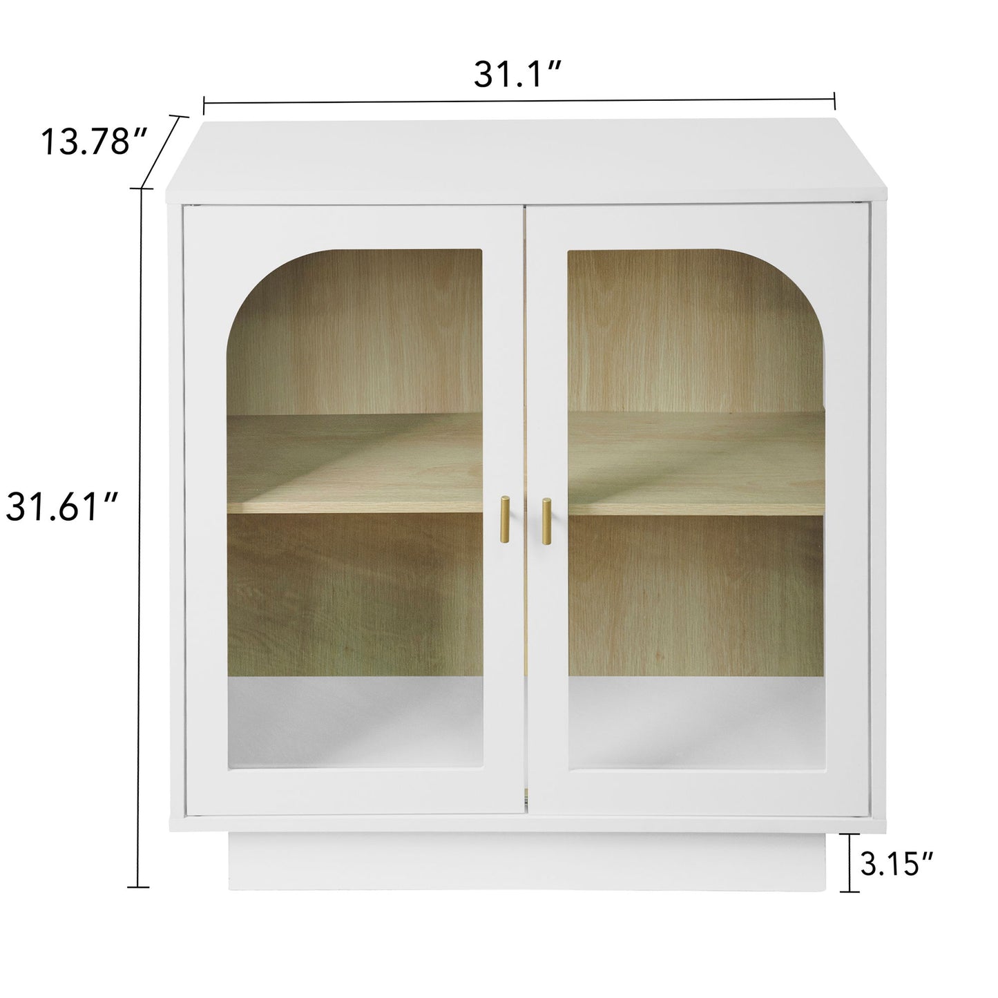 Storage Cabinet With Door For Living Room, Dining Room, Study - White