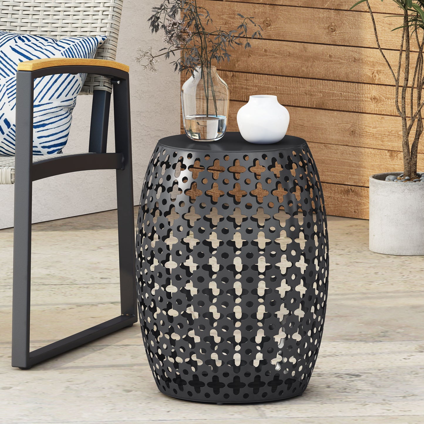 Metal End Table Large - Black