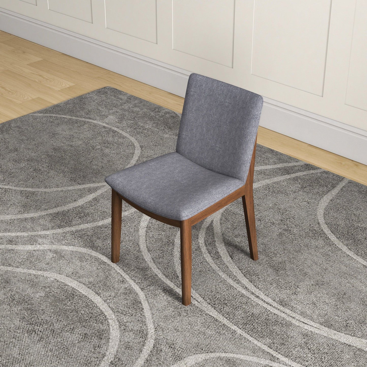 Laura - Mid-Century Modern Solid Wood Dining Chair (Set of 2) - Gray