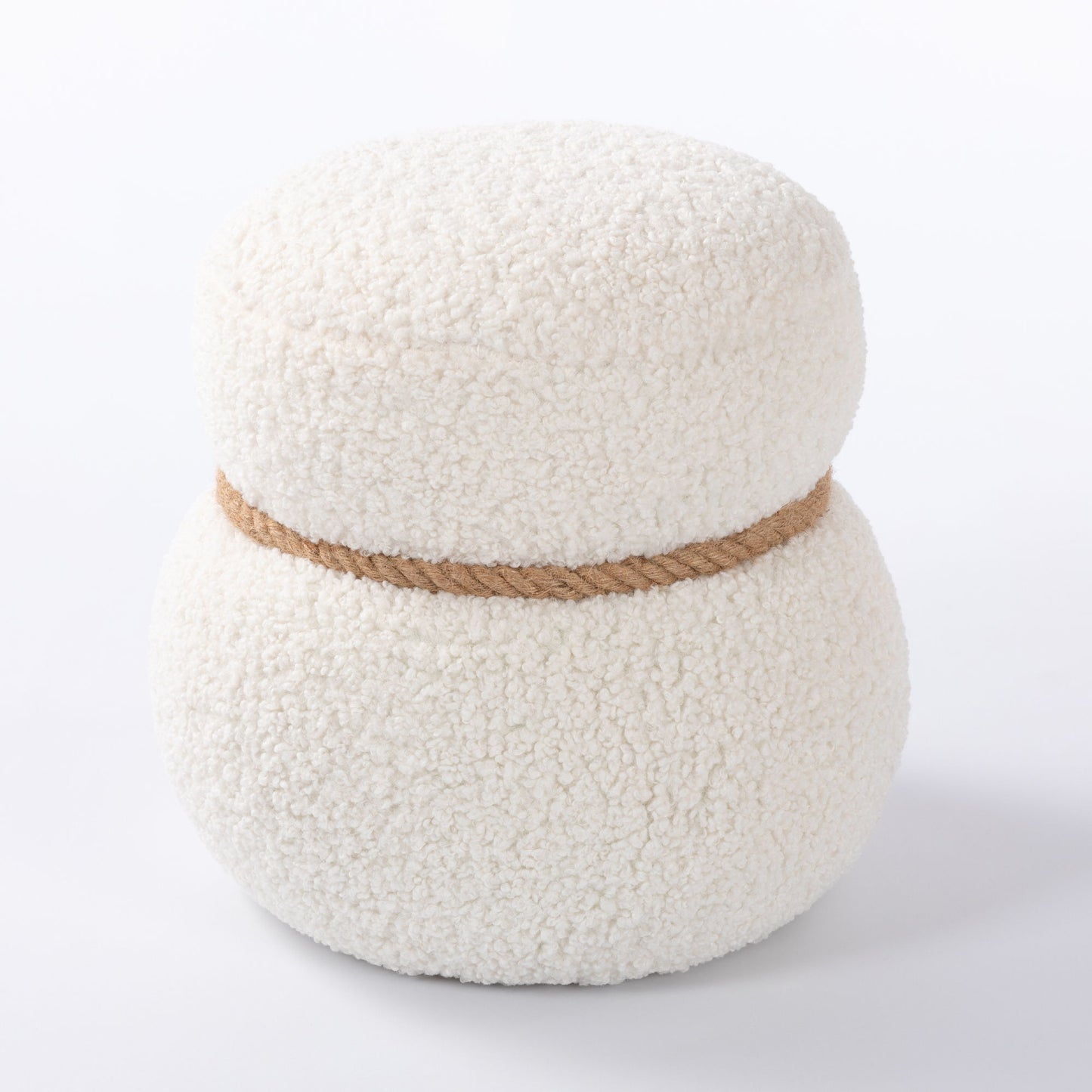 Snowman Stool With Greig Plush Cushion, Playful And Cute Design For Any Space - White