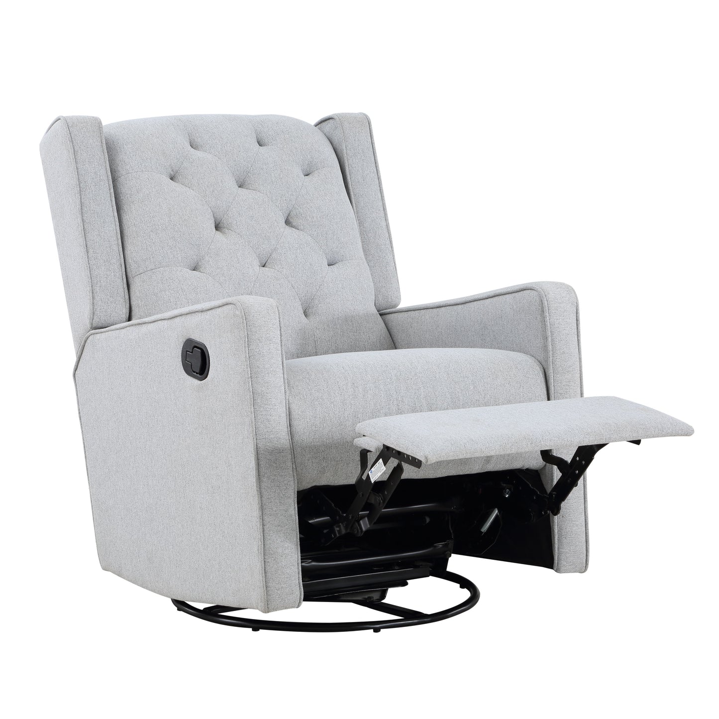Milah - Gliding Swivel Recliner Tufted Brushed - Tweed Fabric