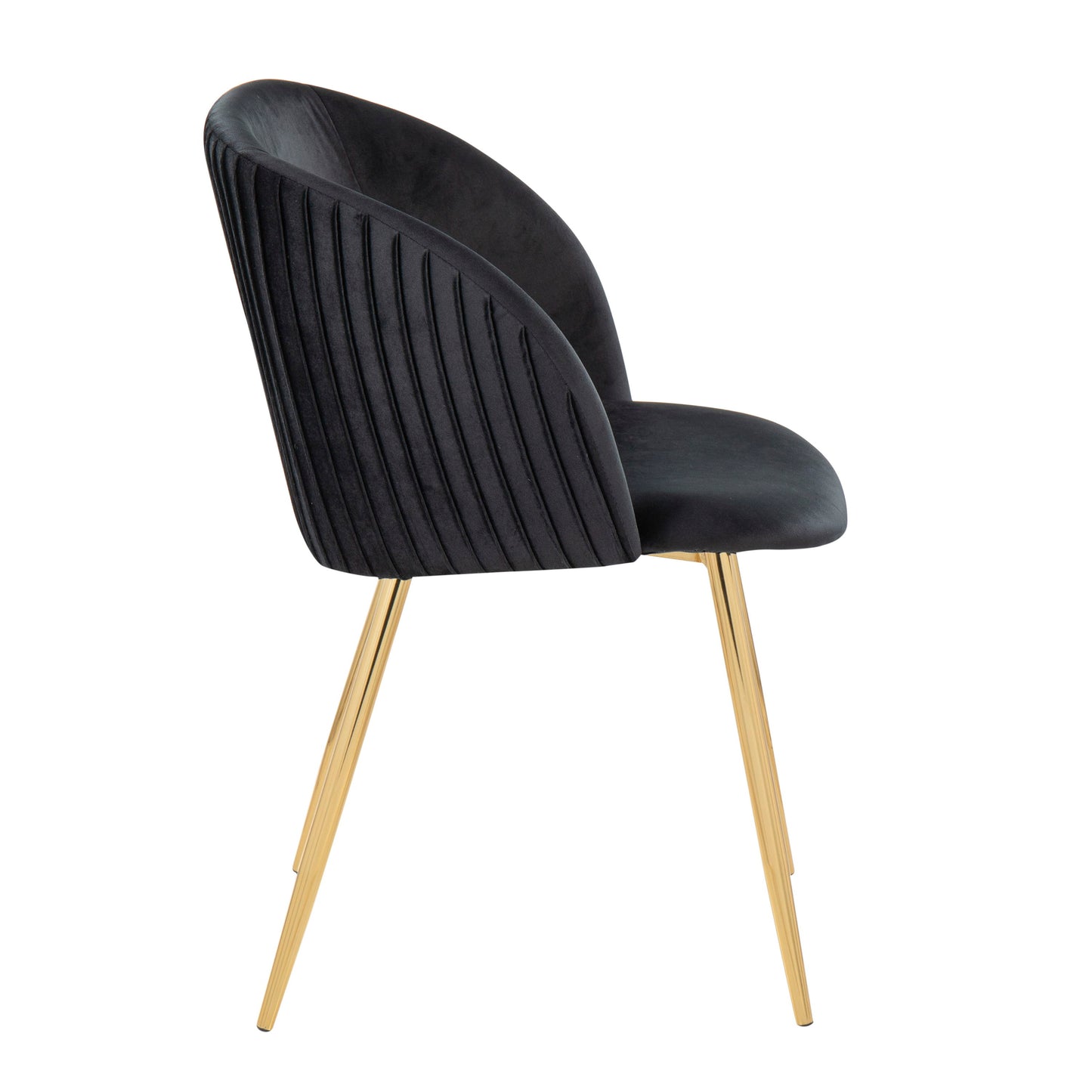 Fran - Pleated Contemporary Chair (Set of 2) - Gold / Pleated Black