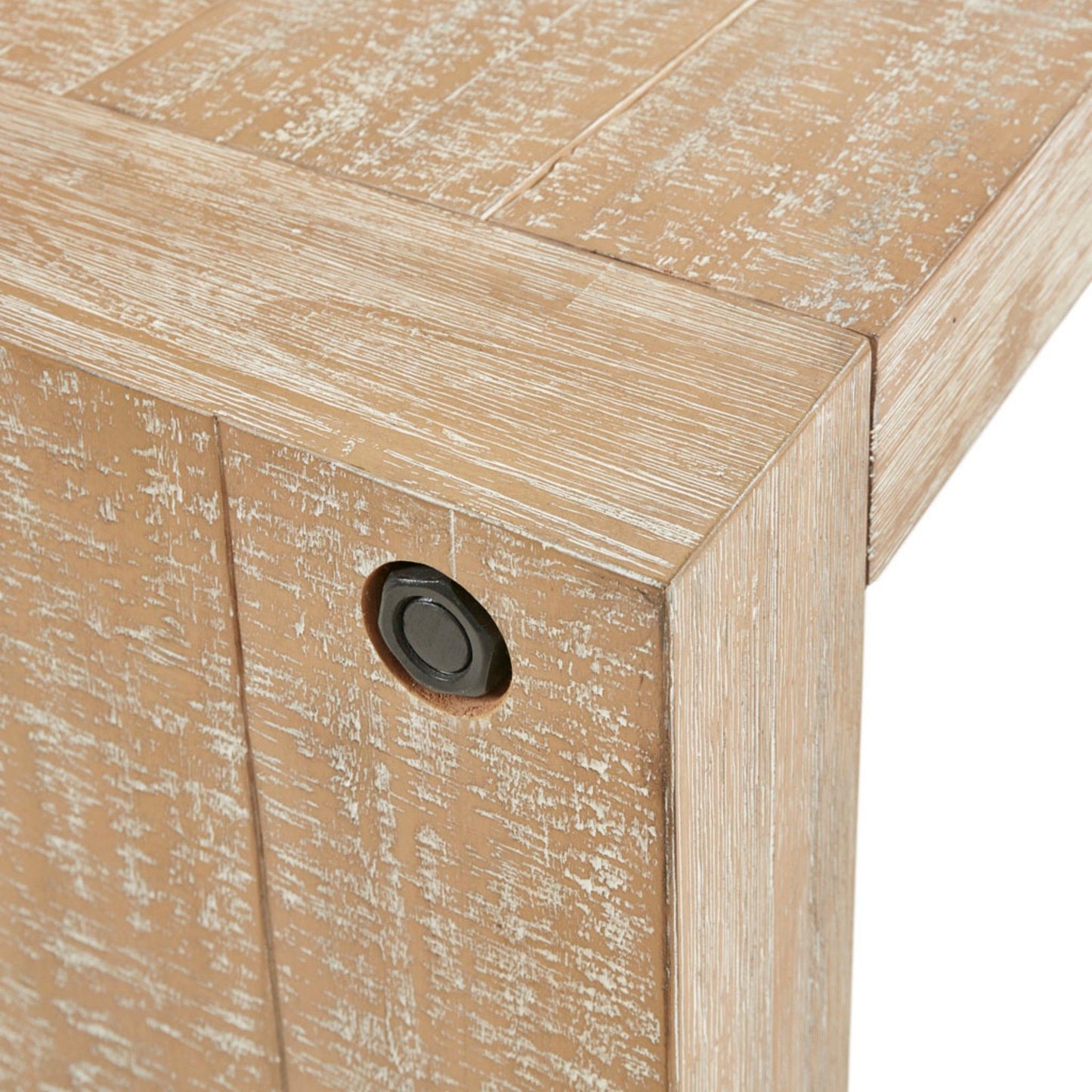 Modern Solid Wood Console Table With Distressed - Reclaimed Wheat