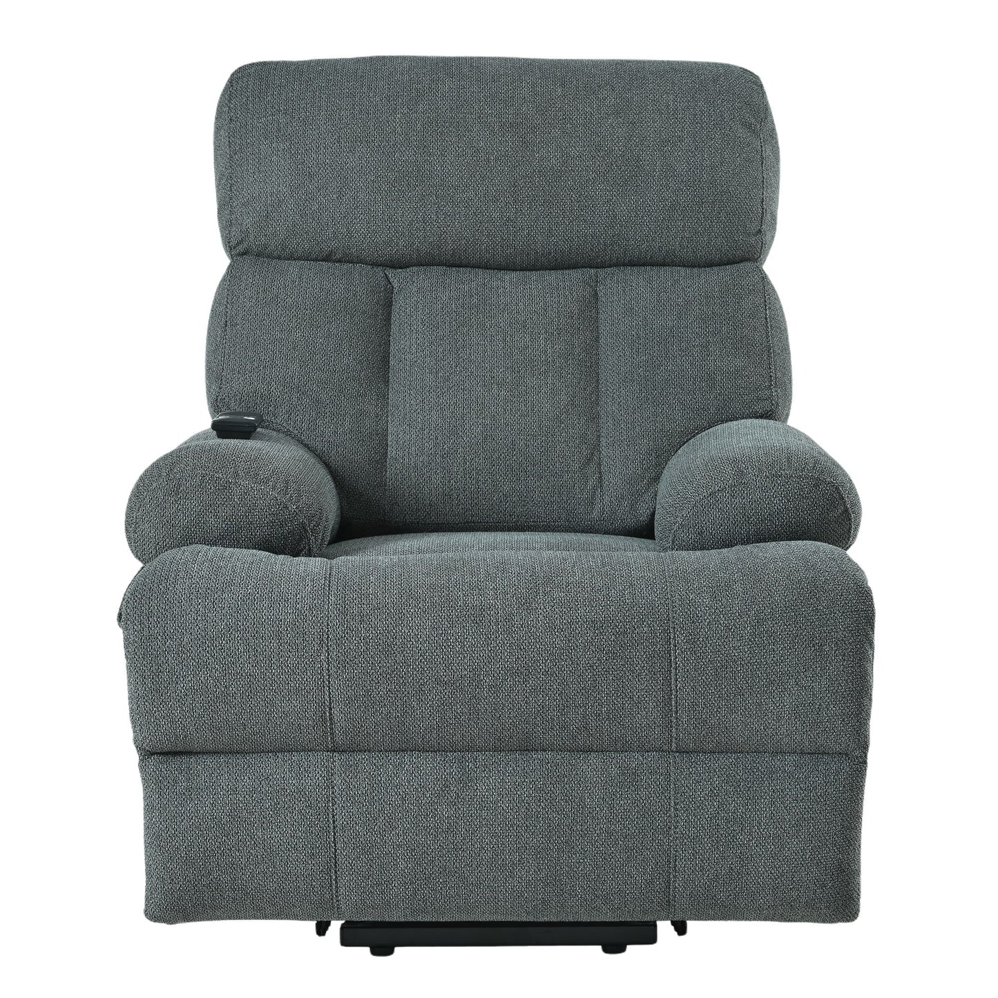 Oversized Power Lift Recliner Chair, Electric Fabric Recliner Chair, Home Theater Seating, Reclining Sofa Chair With Remote Control, Side Pocket, Spacious Seat - Dark Gray