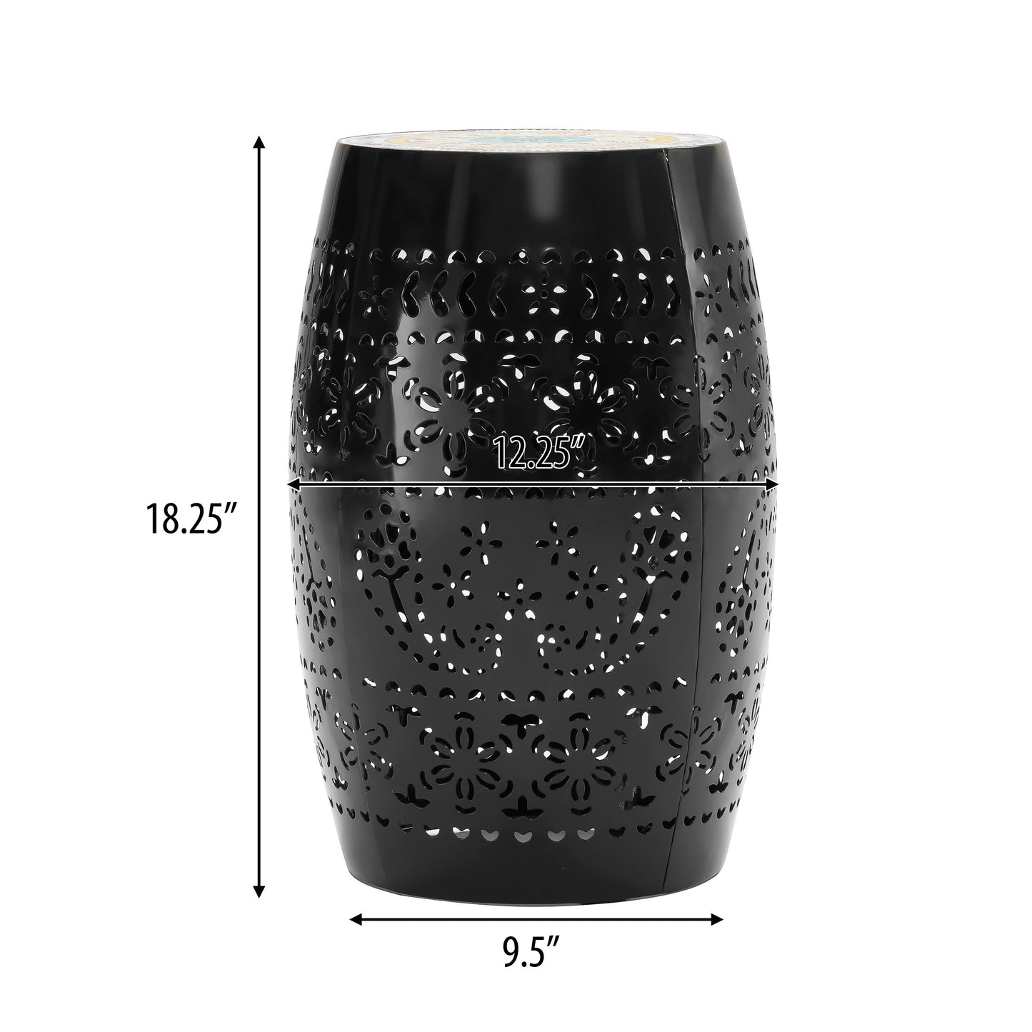Ruby - Modern Mosaic Side Table - Black