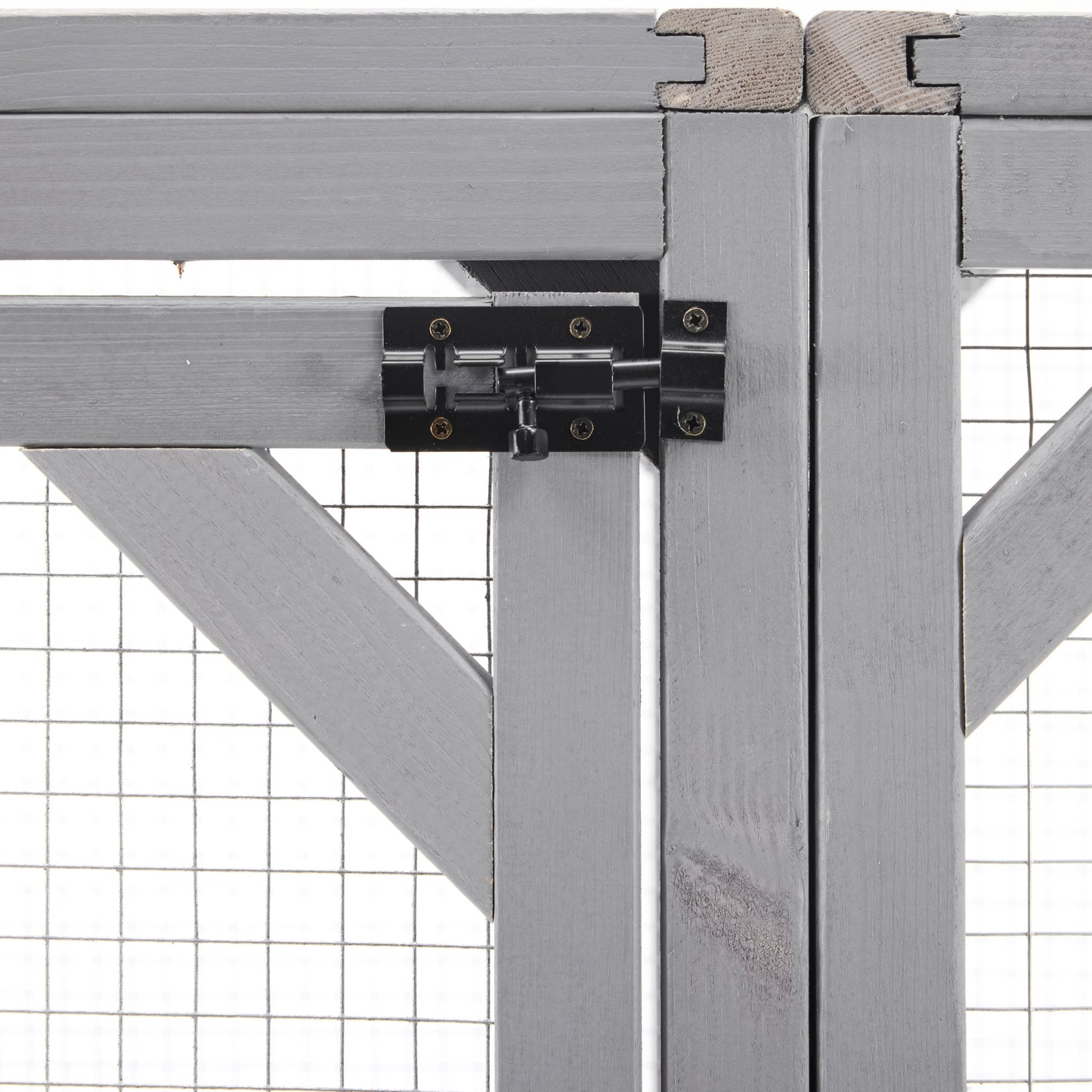 Outdoor Cat House, Diy Cat Enclosure Catio With Double Enter Doors - Light Gray