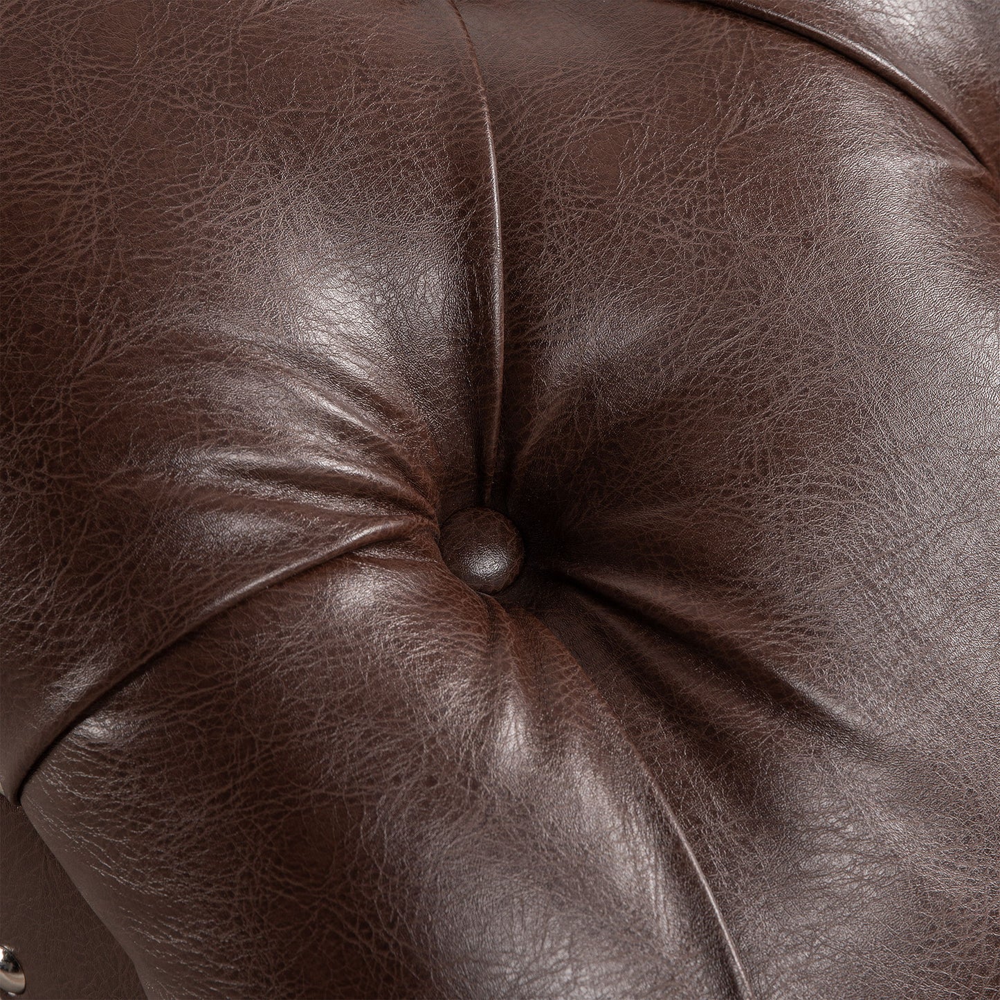 Tufted Armless Chaise Lounge - Dark Brown