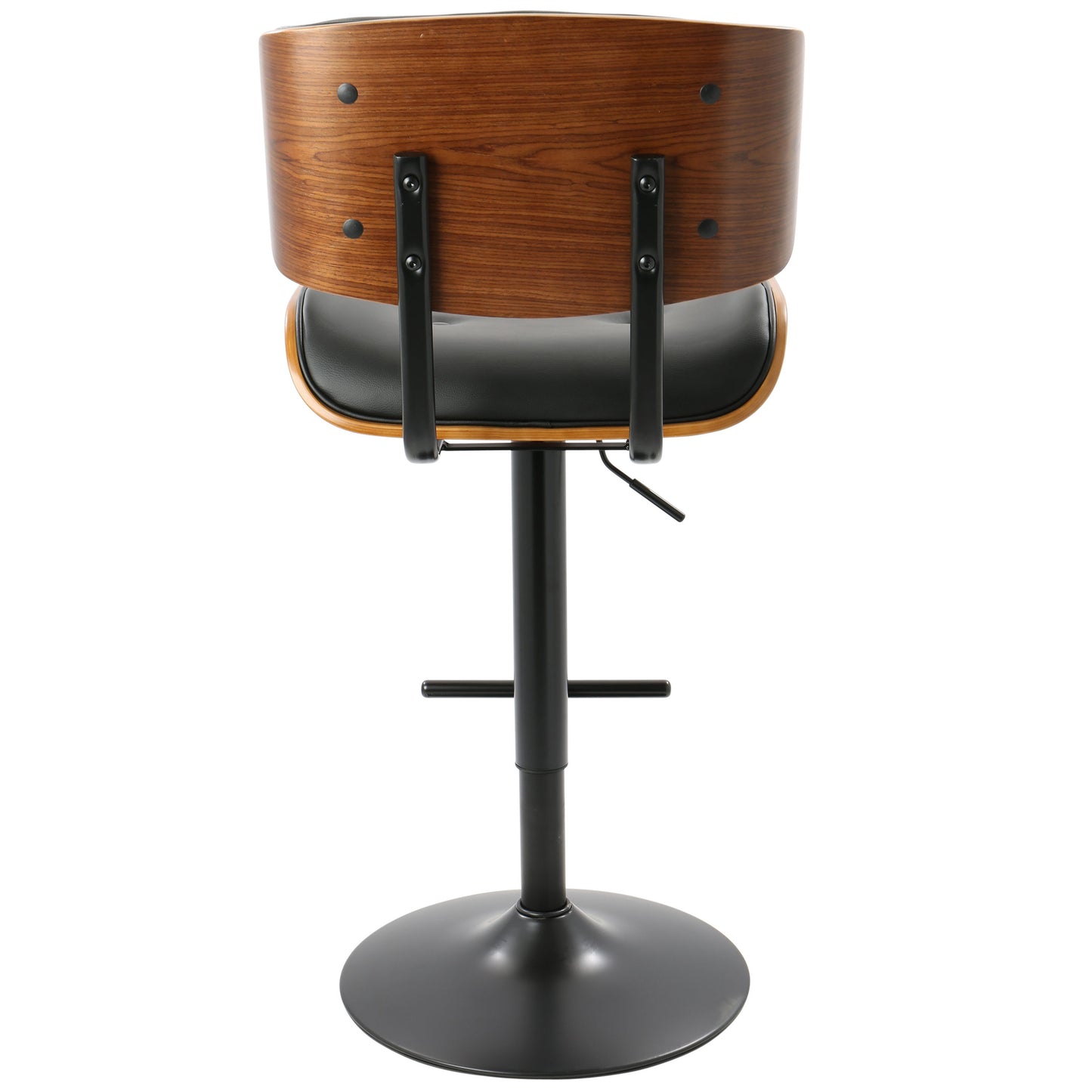 Lombardi - Mid-Century Modern Adjustable Barstool - Walnut / Black