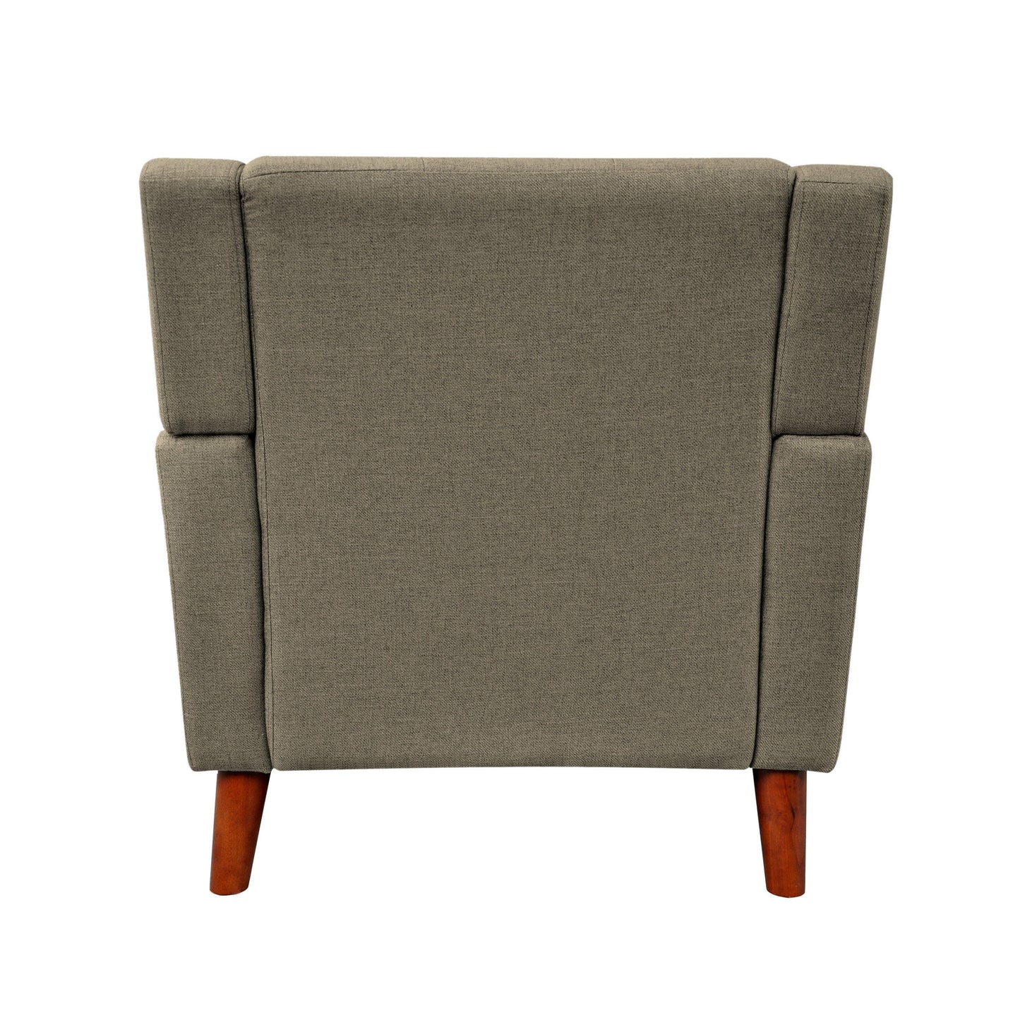 Upholstered Armchair With Button Tufting And Tapered Legs - Mocha
