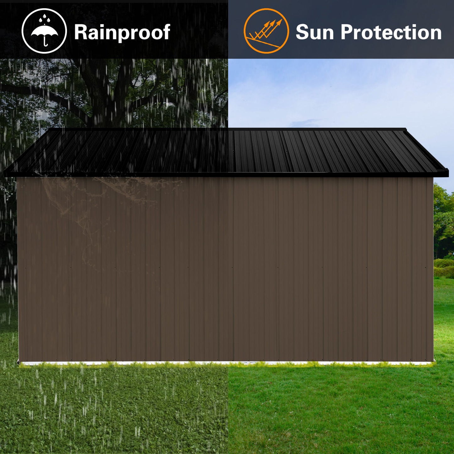 10'x12' Garden Sheds Outdoor Storage Sheds With Window - Brown