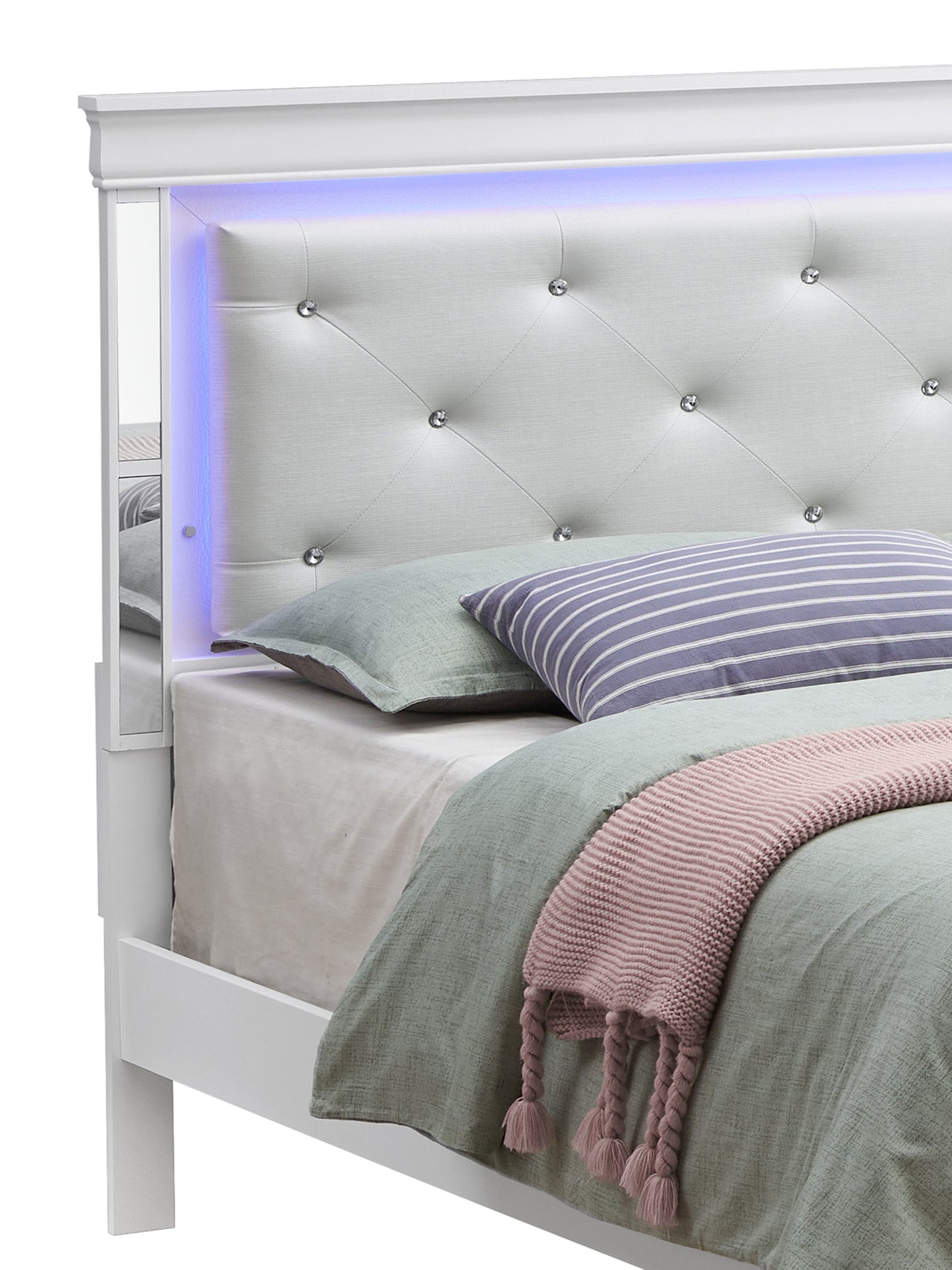 Full Elegant Bed - Silver Champagne