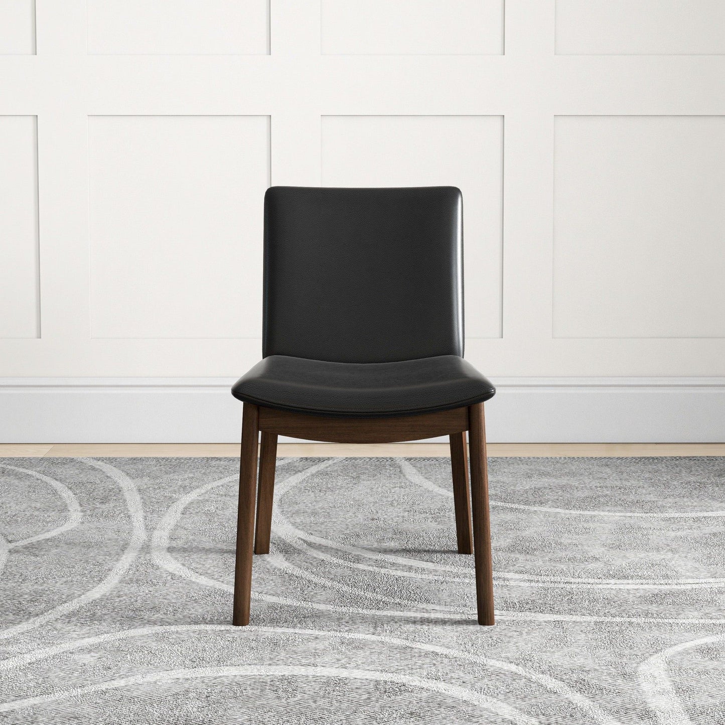 Laura - Mid-Century Modern Solid Wood Dining Chair (Set of 2) - Black