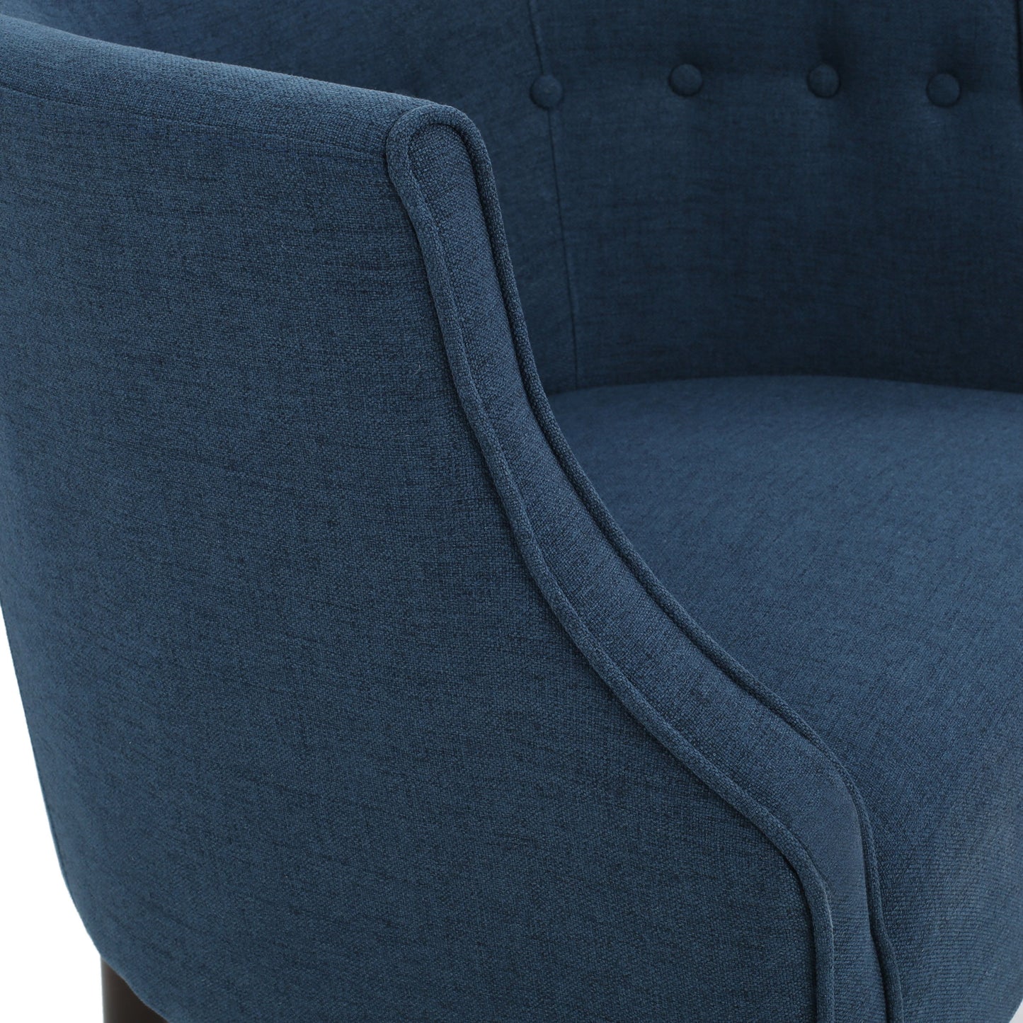 Contemporary Upholstered Club Chair With Button Tufting - Navy Blue