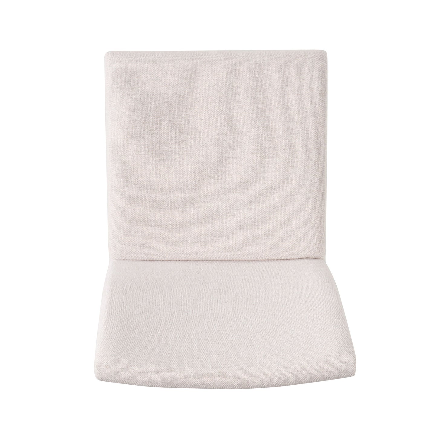 Contemporary Fabric Dining Chairs (Set of 2) - Light Beige / Walnut