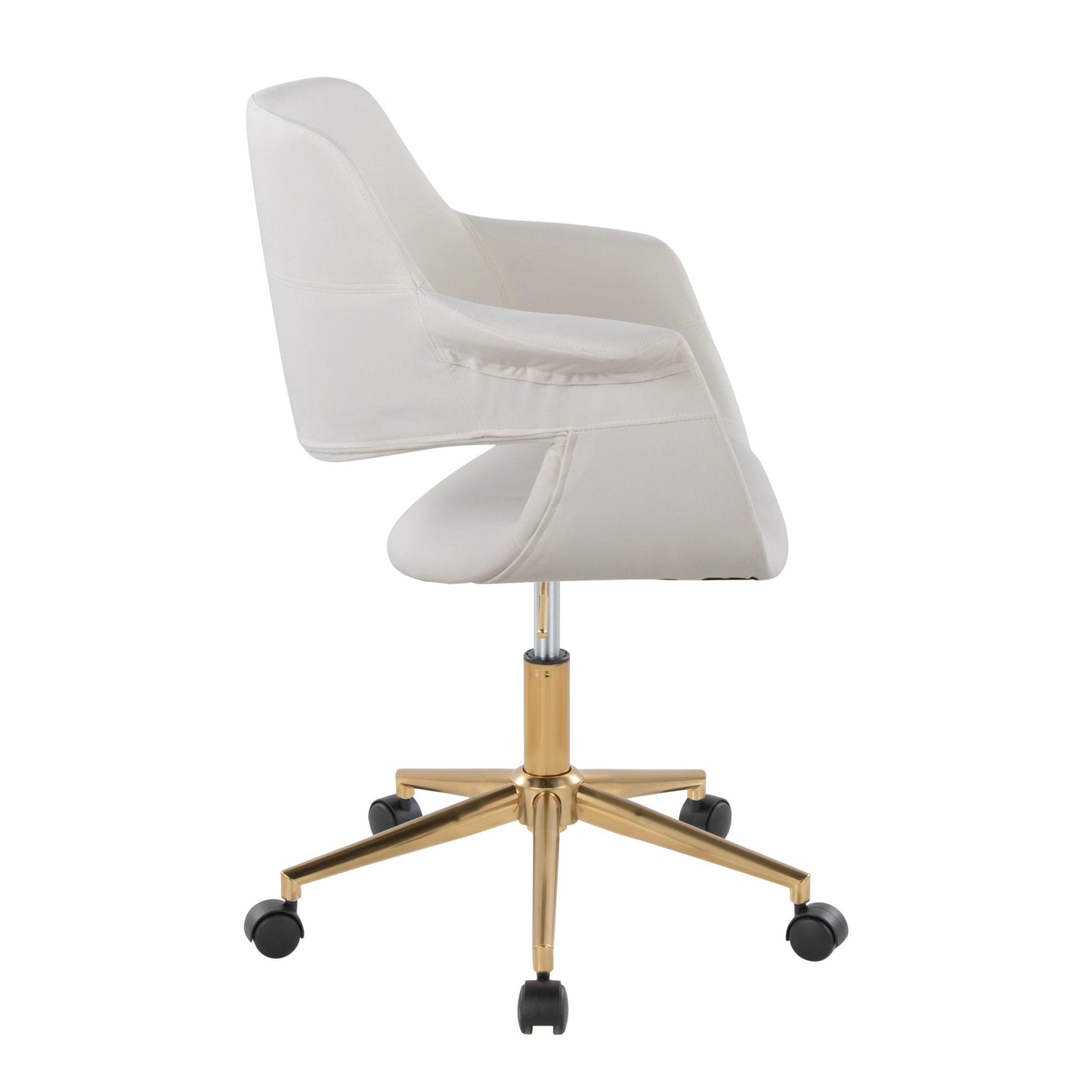 Vintage Flair - Mid-Century Modern Office Chair - Gold / Cream