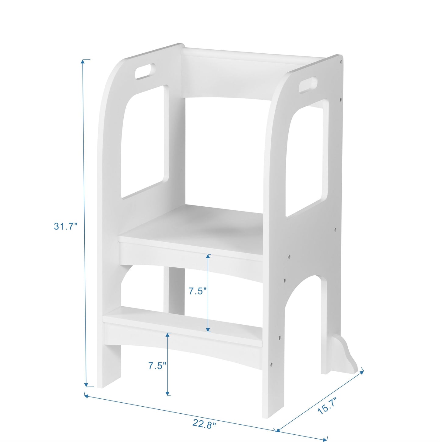 Child Standing Tower, Step Stool For Kids, Toddler Step Stool For Kitchen Counter - White