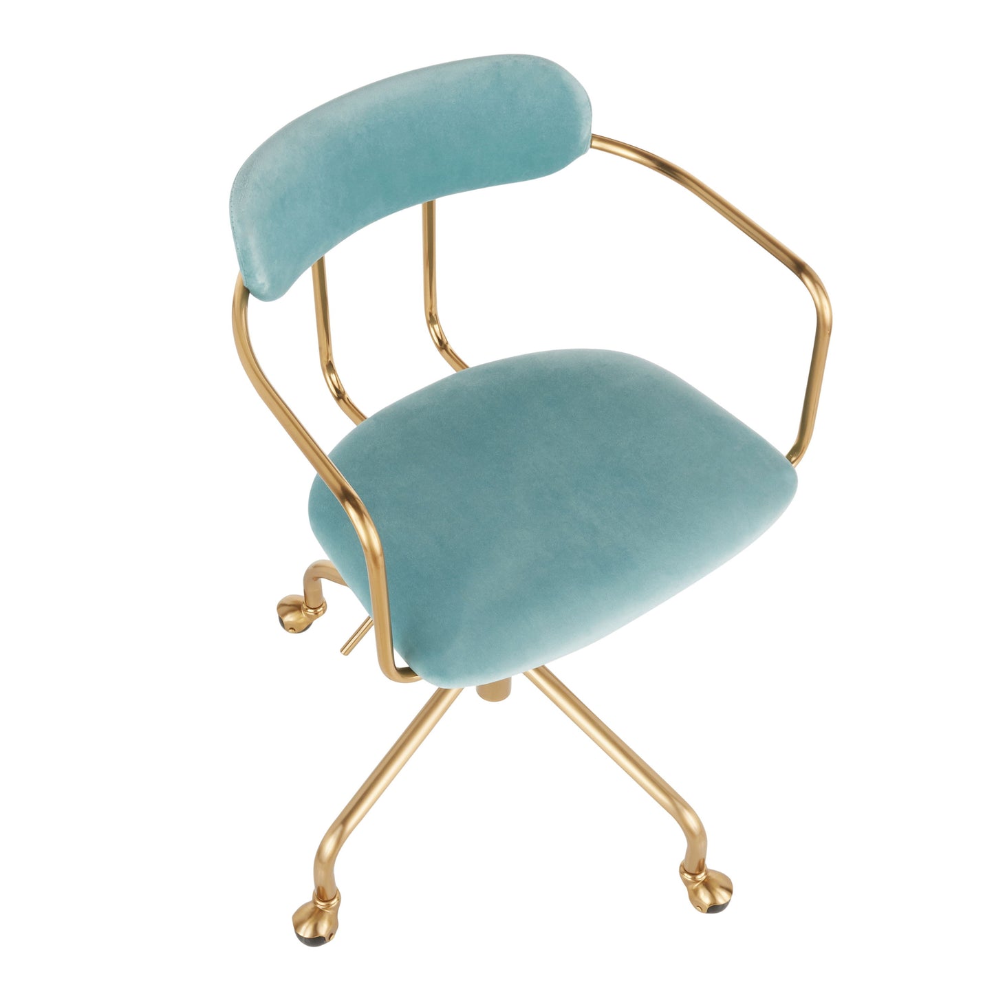 Demi - Contemporary Office Chair - Gold / Light Blue