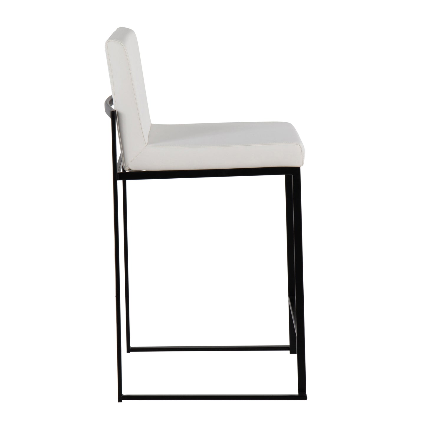 Fuji - Contemporary High Back Counter Stool (Set of 3) - Black / White
