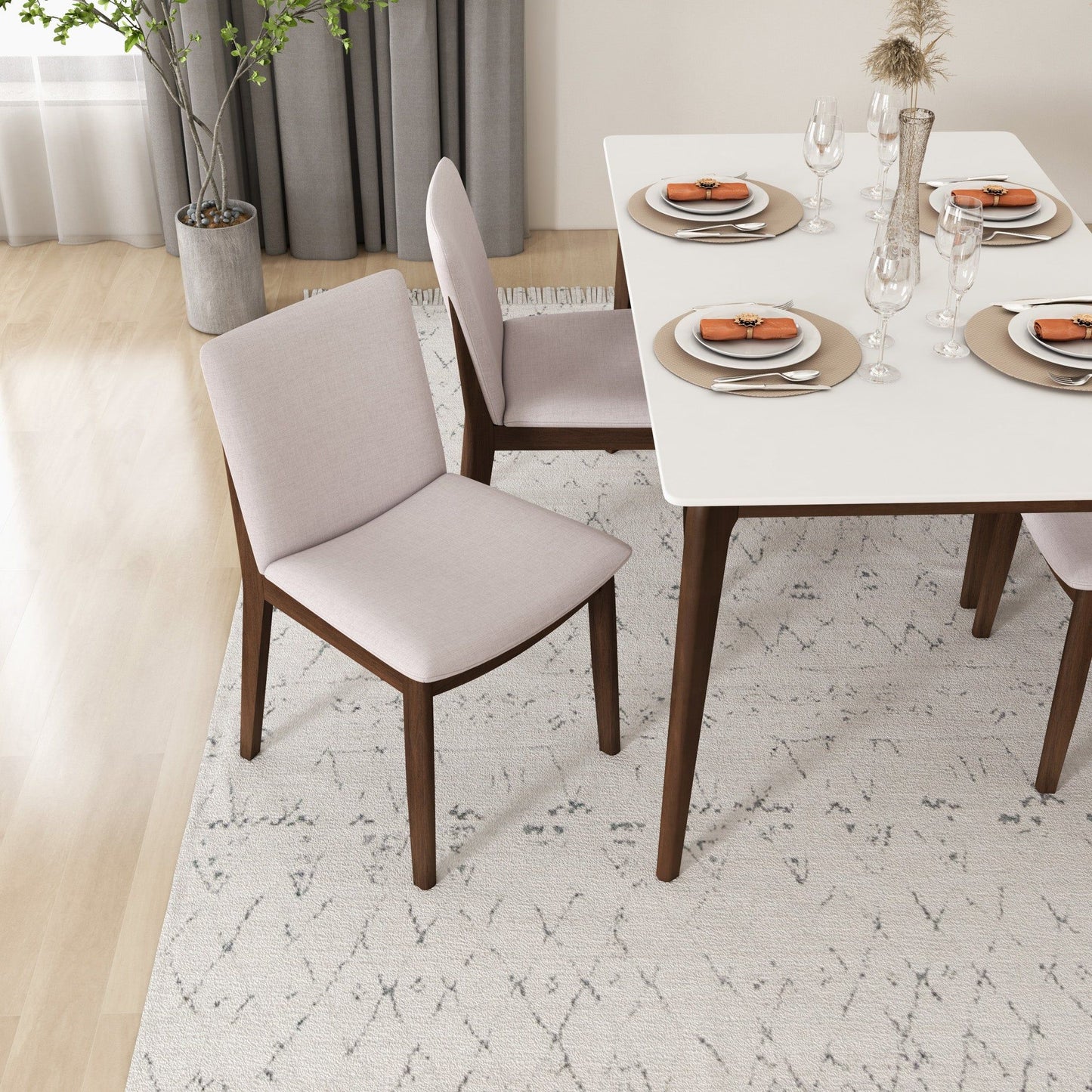 Laura - Mid-Century Modern Dining Chair (Set of 2) - Beige