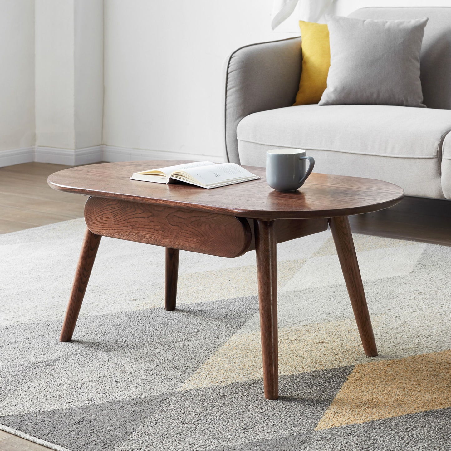 Capsule Centre Low Table With Drawers, Coffee Table - Natural