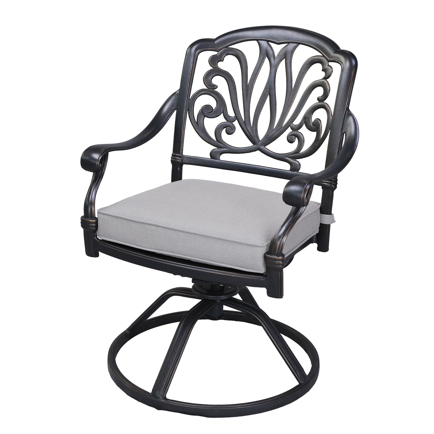 Square 8 Person 64" Long Aluminum Dining Set With Cushions With Swivel And Rocking Chairs - Dark Gray / White