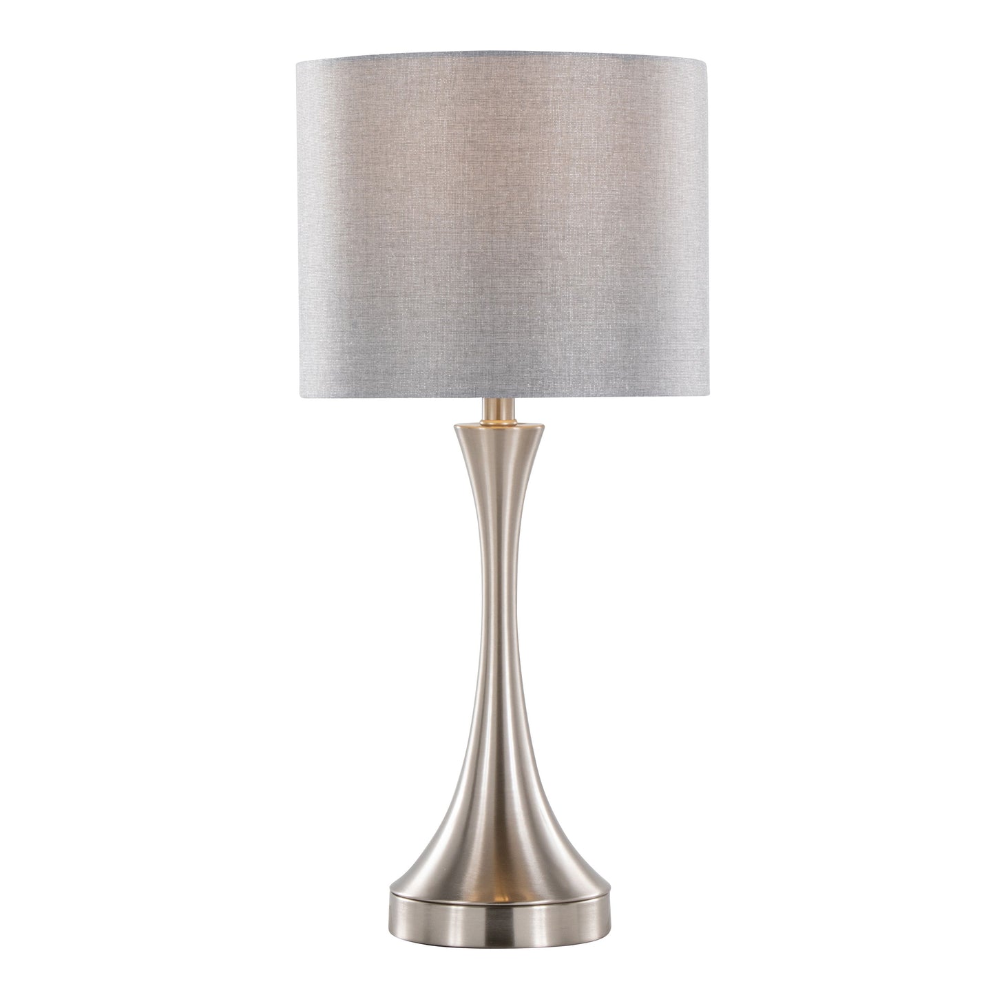 Lenuxe - Contemporary Table Lamp Built In USB Port (Set of 2) - Nickel / Gray