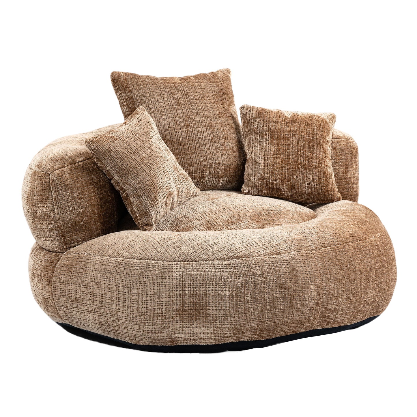 Lazy Sofa Durable Comfort Lounger High Back Bean Bag Chair With 3 Pillows - Coffee
