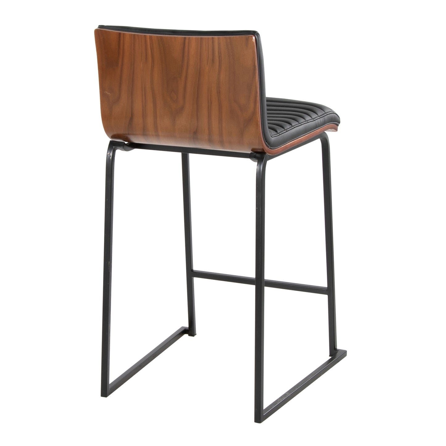 Mason Mara - Contemporary Fixed Height Counter Stool (Set of 2) - Black / Walnut / Black