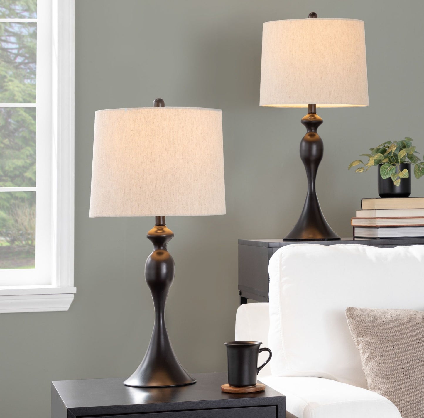Ashland - Contemporary Table Lamp (Set of 2) - Oil Rubbed Bronze / Oatmeal