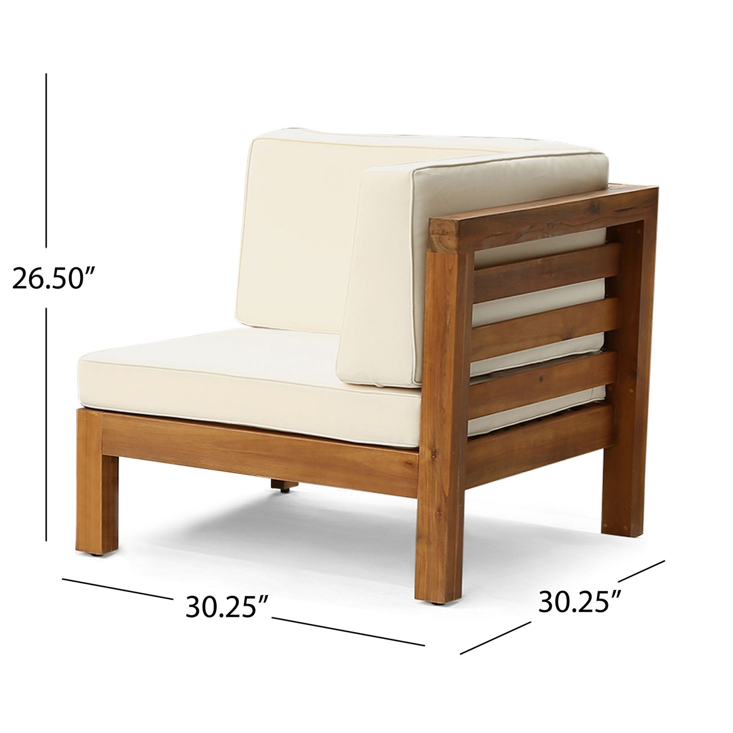 Oana - 2 Piece Loveseat Set With Acacia Wood Frame And Water Resistant Cushions - Beige
