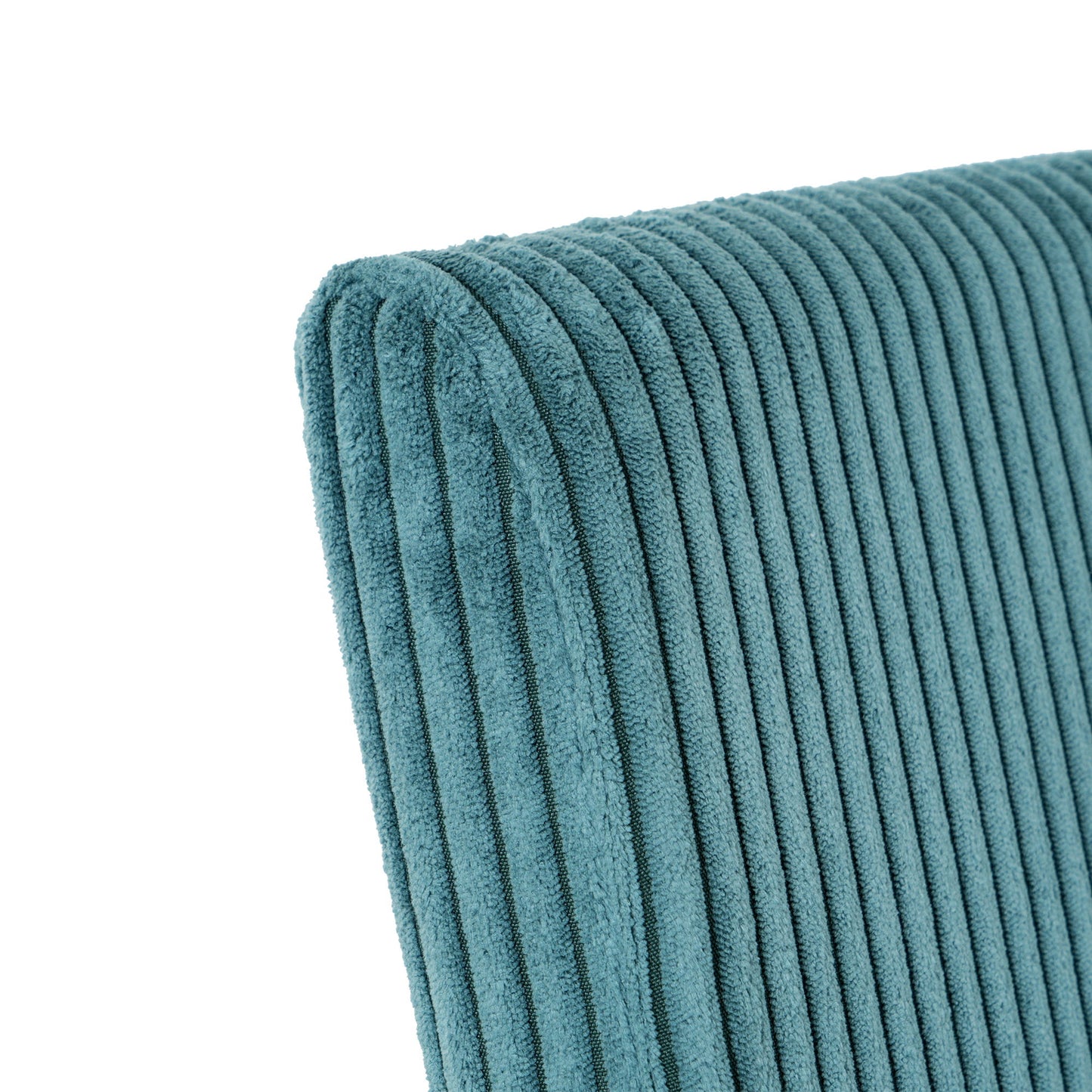 Modern Upholstered Dining Chair Set With Black Metal Legs (Set of 2) - Turquoise