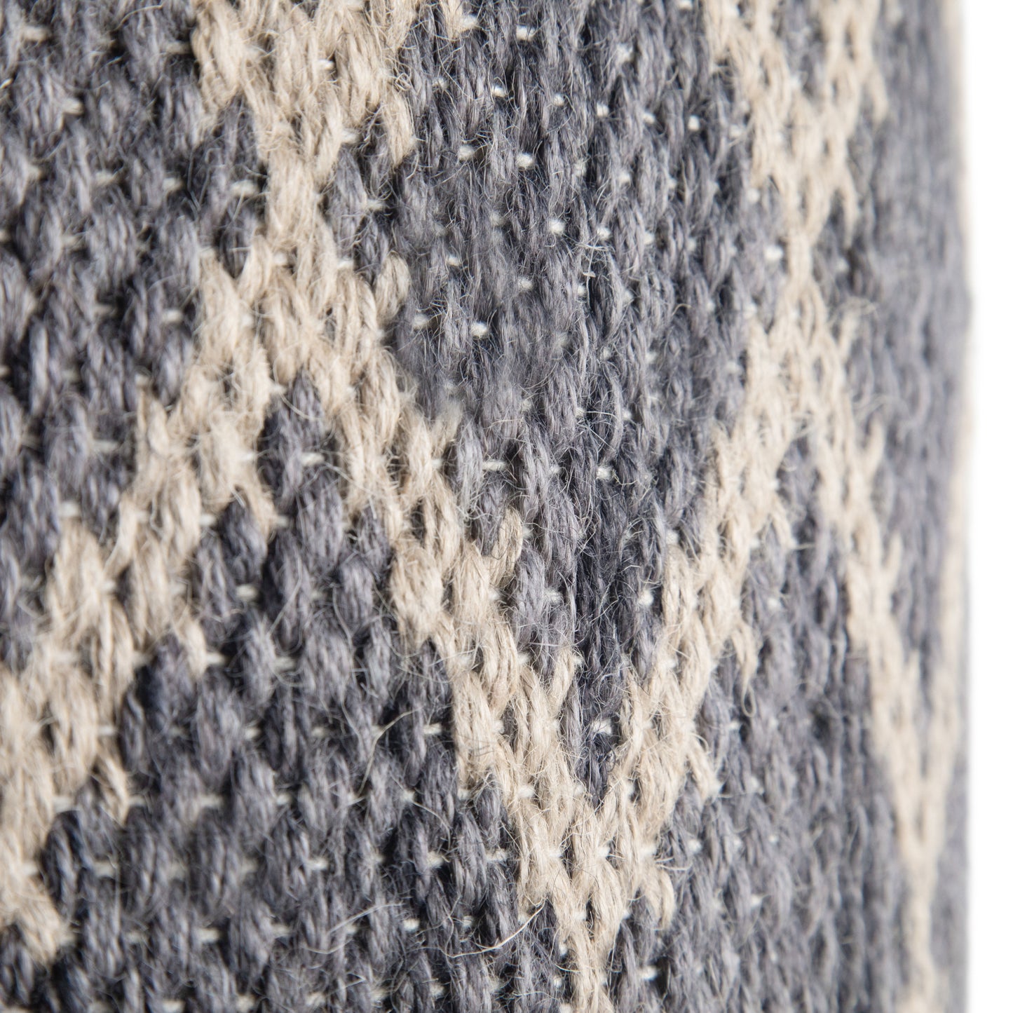Edgeley - Round Pouf - Gray / Natural
