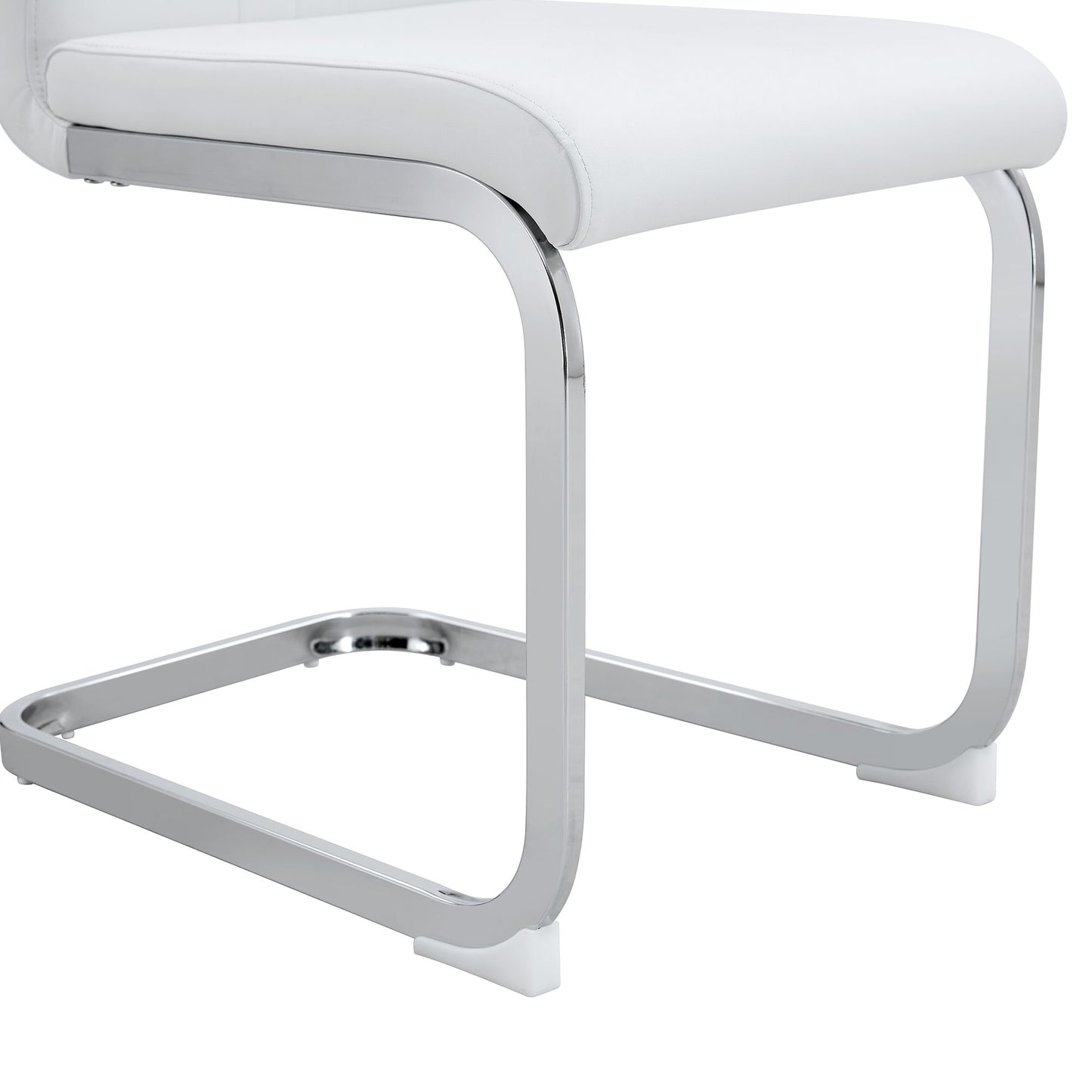 (Set of 4) Material Bow Shaped Chairs Adding Fashion To Minimalist And Contemporary Home Styles - White
