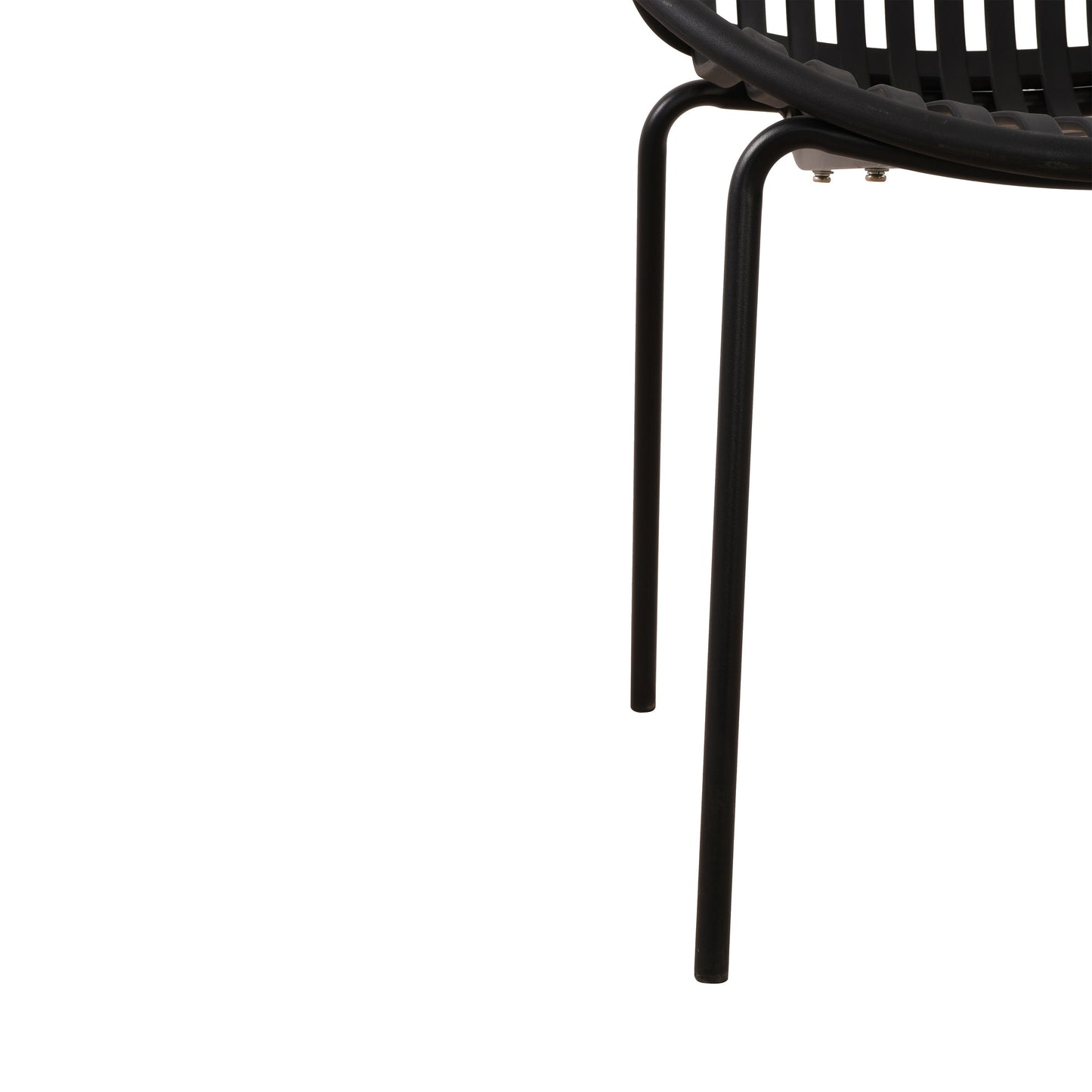 Modern Metal And Polypropylene 7 Piece Outdoor Dining Set With Stackable Chairs - Black