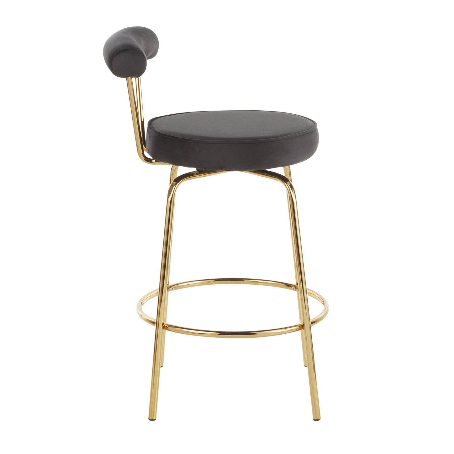 Rhonda - Glam Counter Stool (Set of 2) - Gold / Black