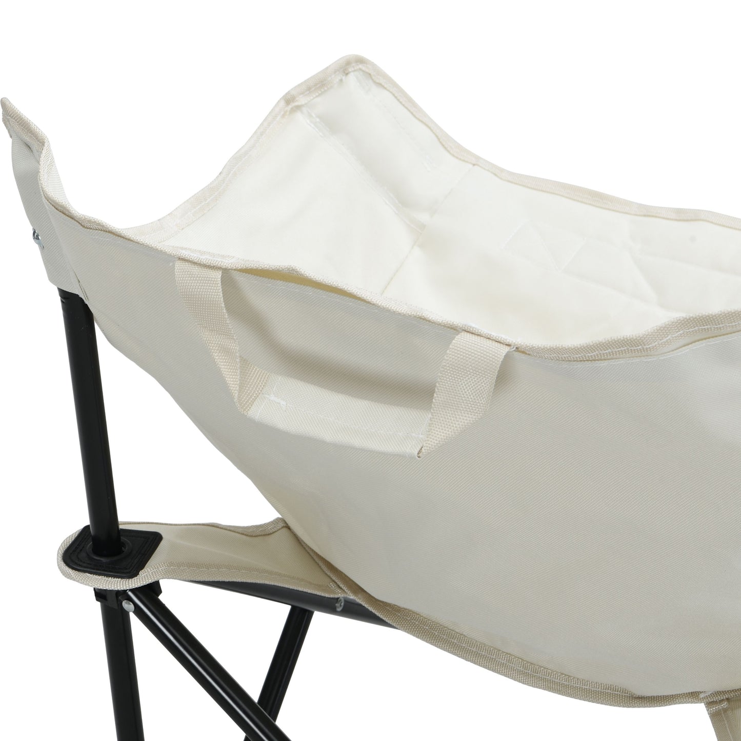 2 Pieces Outdoor Camping Chairs Folding / Portable, Comfortable Seating, Durable Steel Frame - Beige