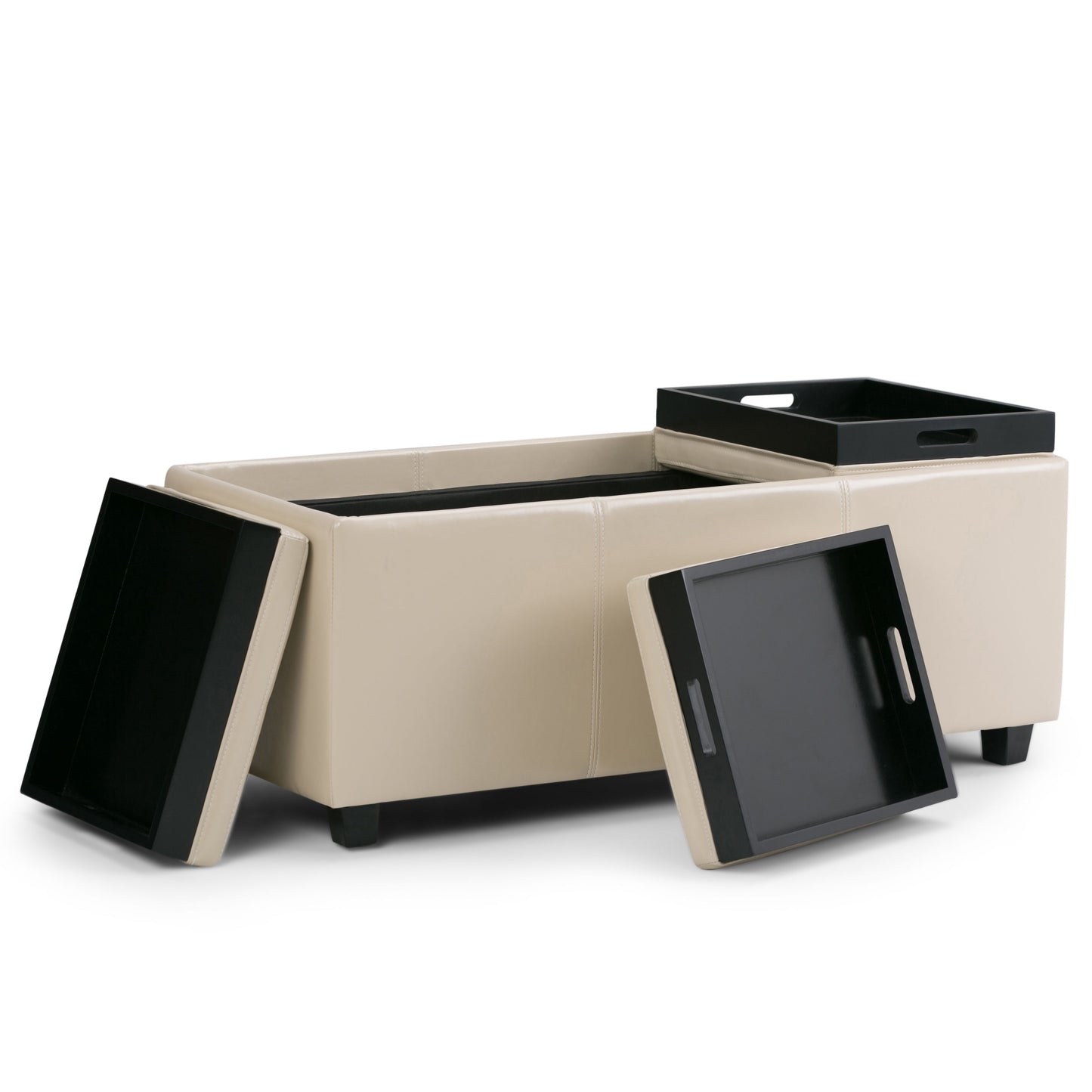 Avalon - Storage Ottoman - Satin Cream