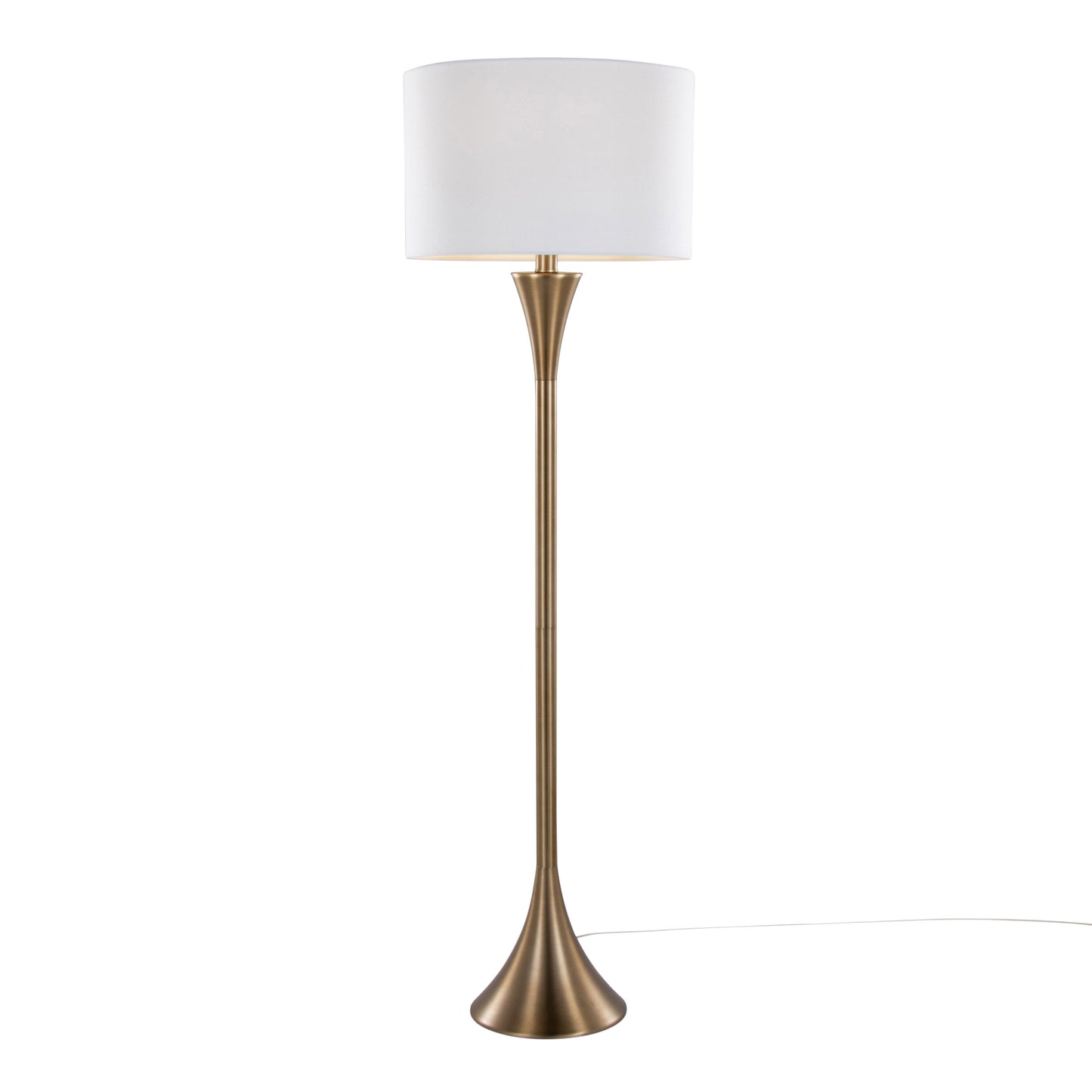 Lenuxe - Contemporary Floor Lamp - Golden Bronze / White