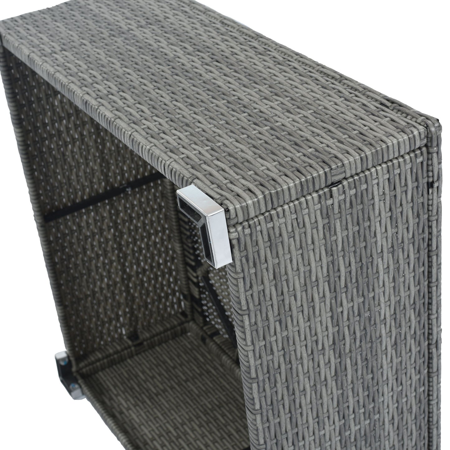 8 Pieces Outdoor Patio Furniture Sets, Garden Conversation Wicker Sofa Set, Single Sofa Combinable - Beiges / Gray