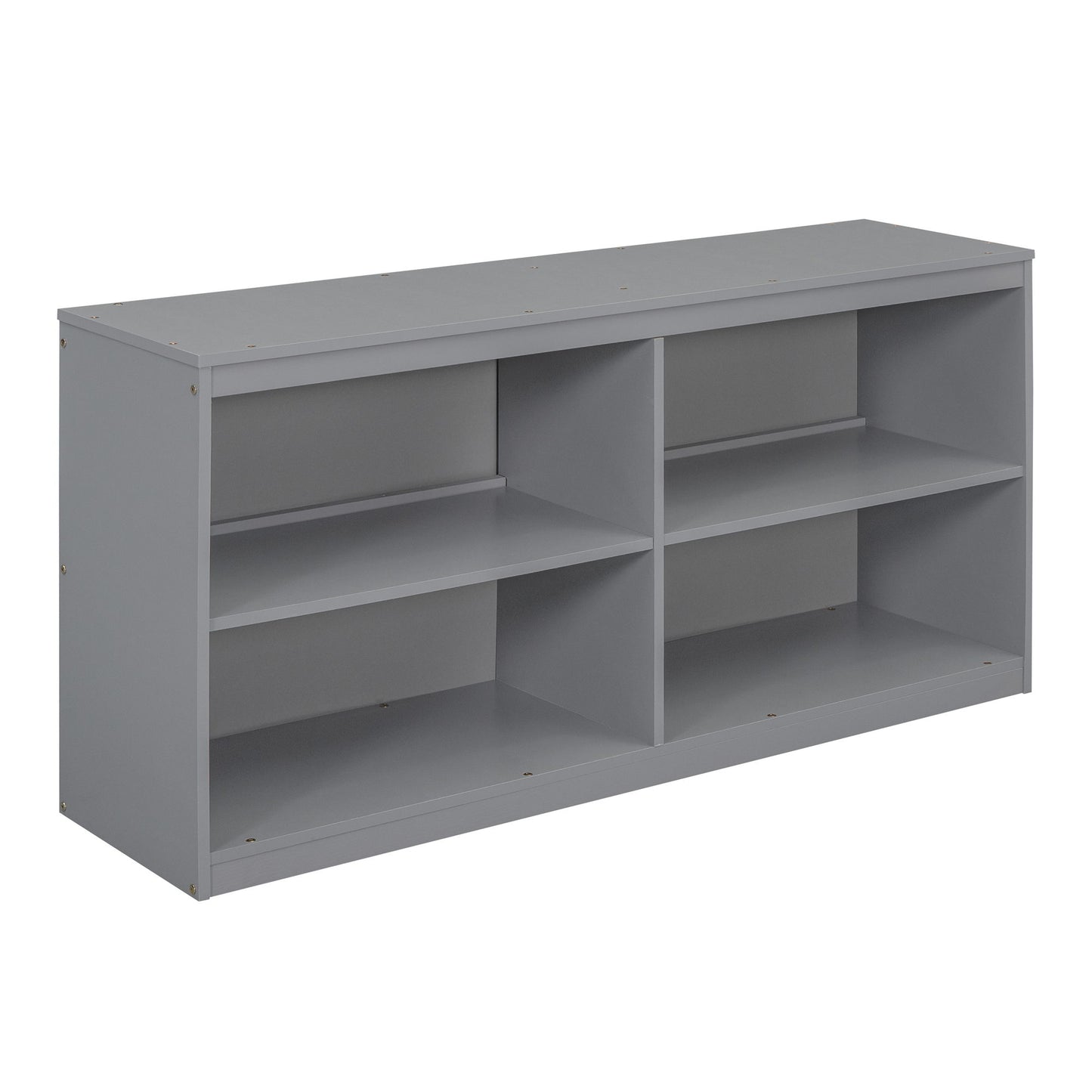 Full Size Loft Bed With Retractable Writing Desk And 4 Drawers, With Lateral Portable Desk And Shelves - Gray