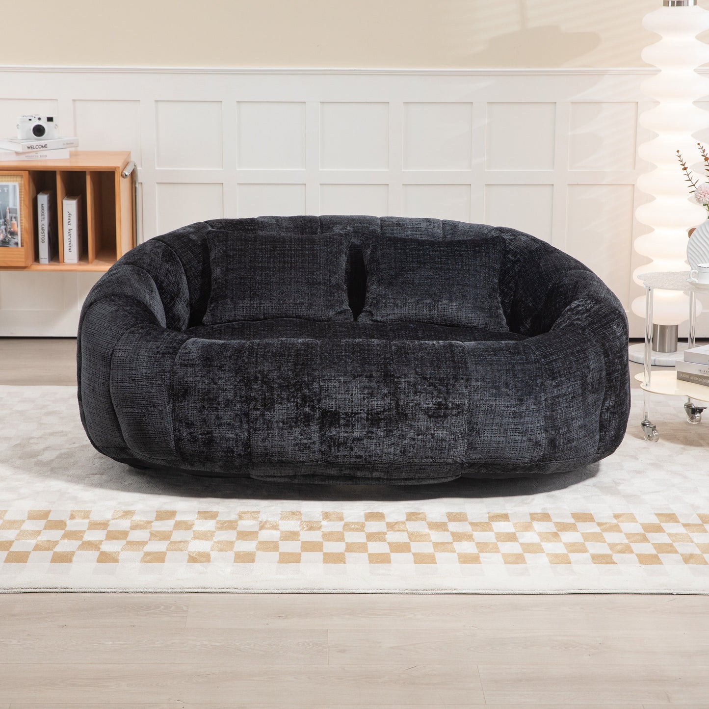 High Back Durable Comfort Bean Bag Sofa Couch For Adults And Kids - Black