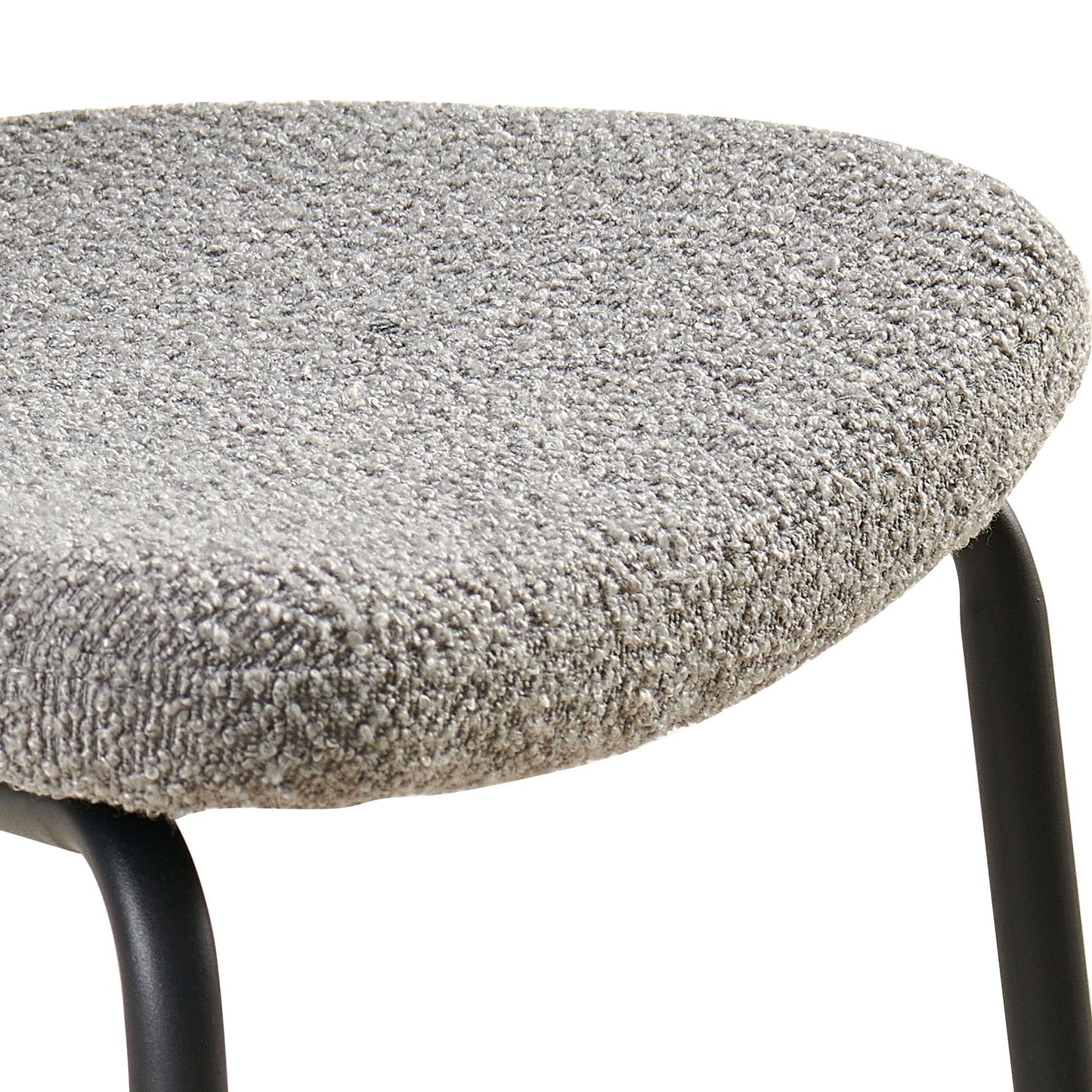 Boucle Dining Chairs, Dining Chairs With Metal Legs For Dining Room, Kitchen, Living Room (Set of 2) - Gray